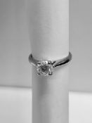 Platinum diamond solitaire ring 4 claw,0.50ct brilliant cut diamond H colour S1 clarity,4.2gms