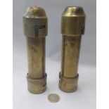 Pair Of WW1/2 Trench Art Brass Candle Holders