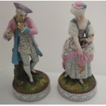 Two Victorian French Chantilly Figurines