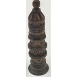 A Vintage Carved Black Forest Style Treen Needle Holder