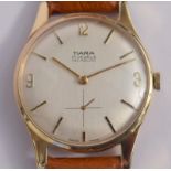 Rare 9ct Gold Tiara Of Switzerland Gentleman's Wristwatch