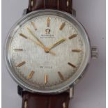 Beautiful Omega De Ville Linen Dial Automatic Wristwatch