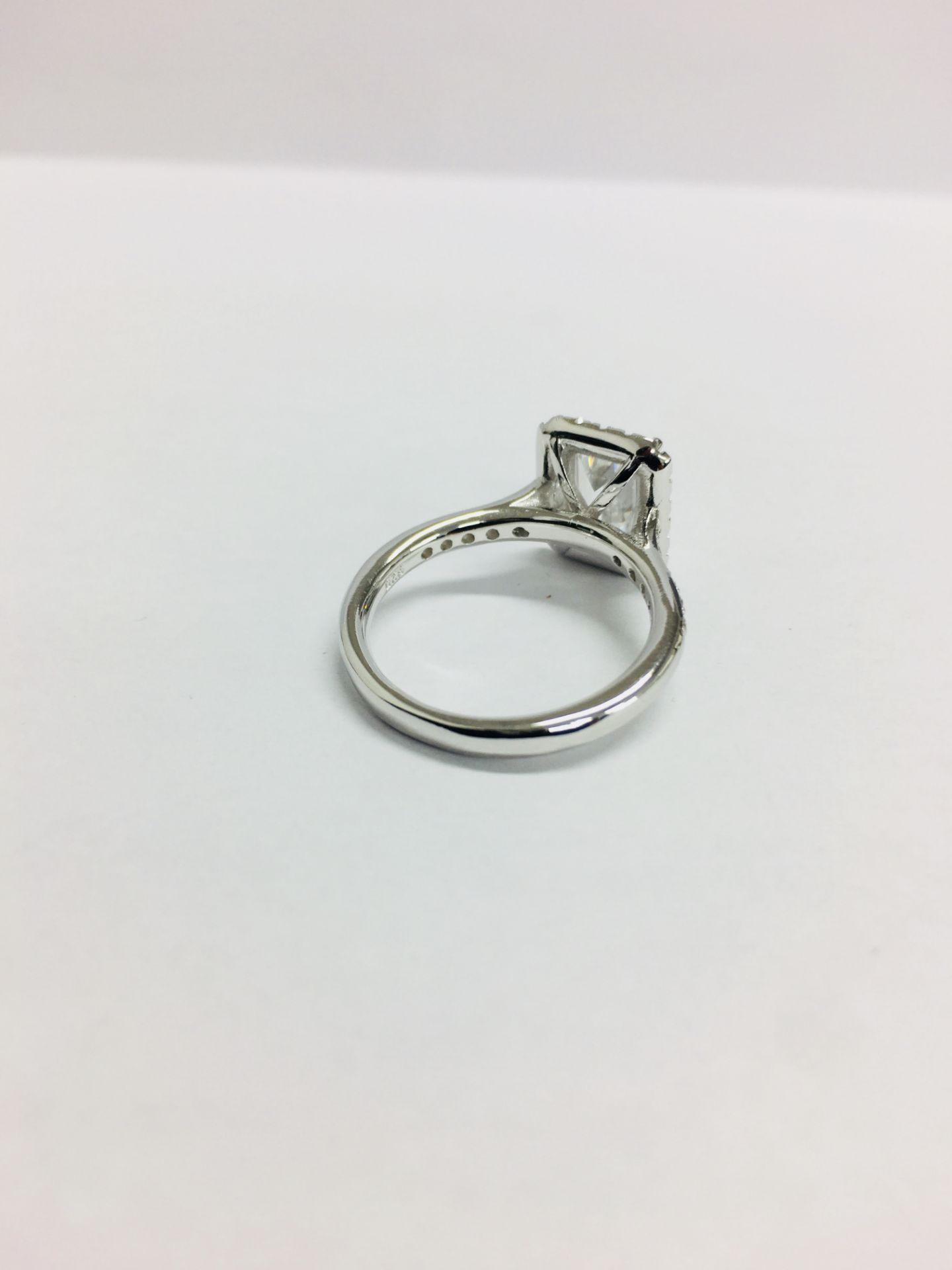 1.2ct diamond solitaire ring set with an emerald cut diamond, H colour and S1 clarity. Set in a - Image 6 of 8