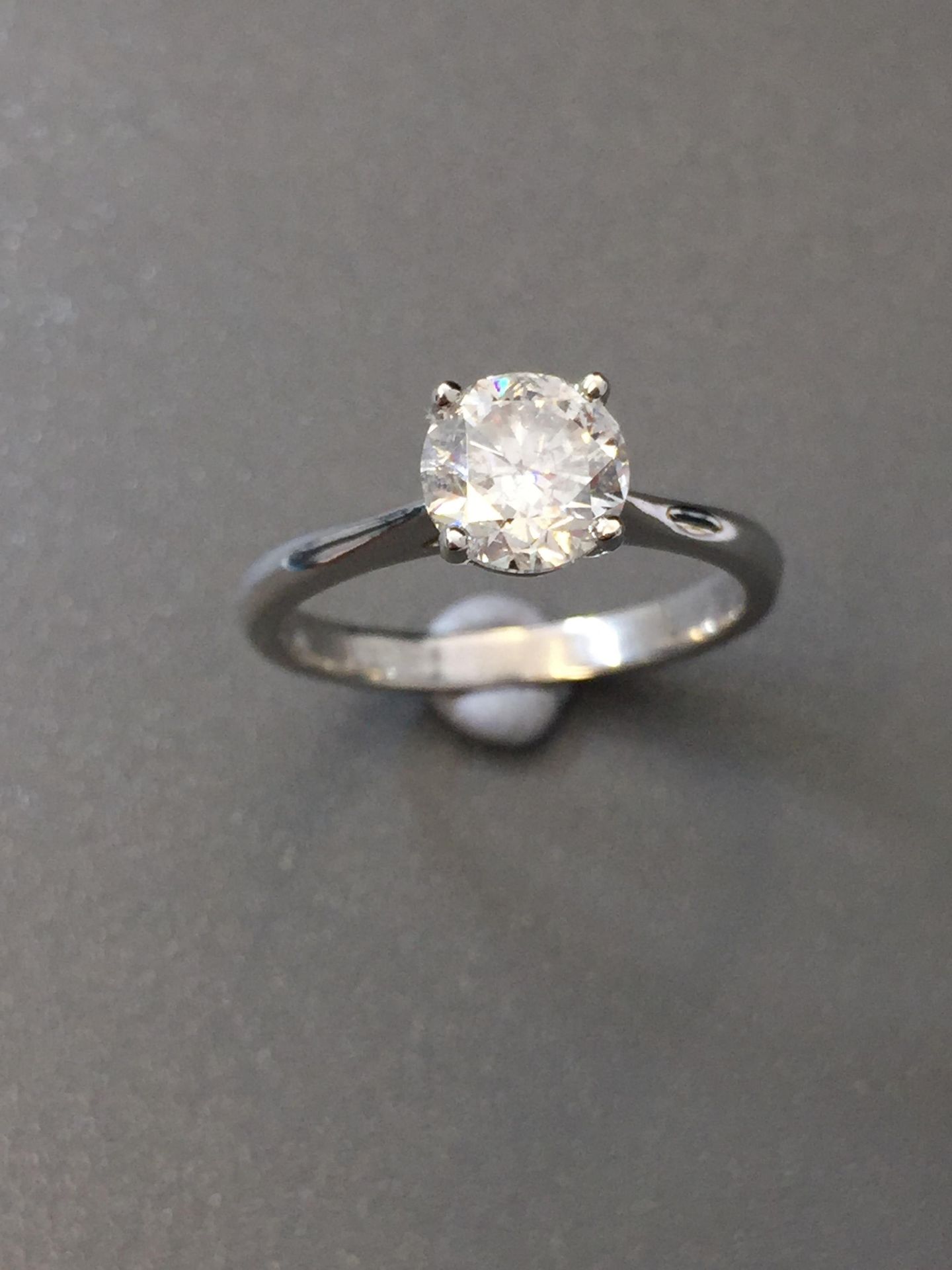 1.01ct diamond solitaire ring set in 18ct white gold.G colour diamond Internally flawless natural