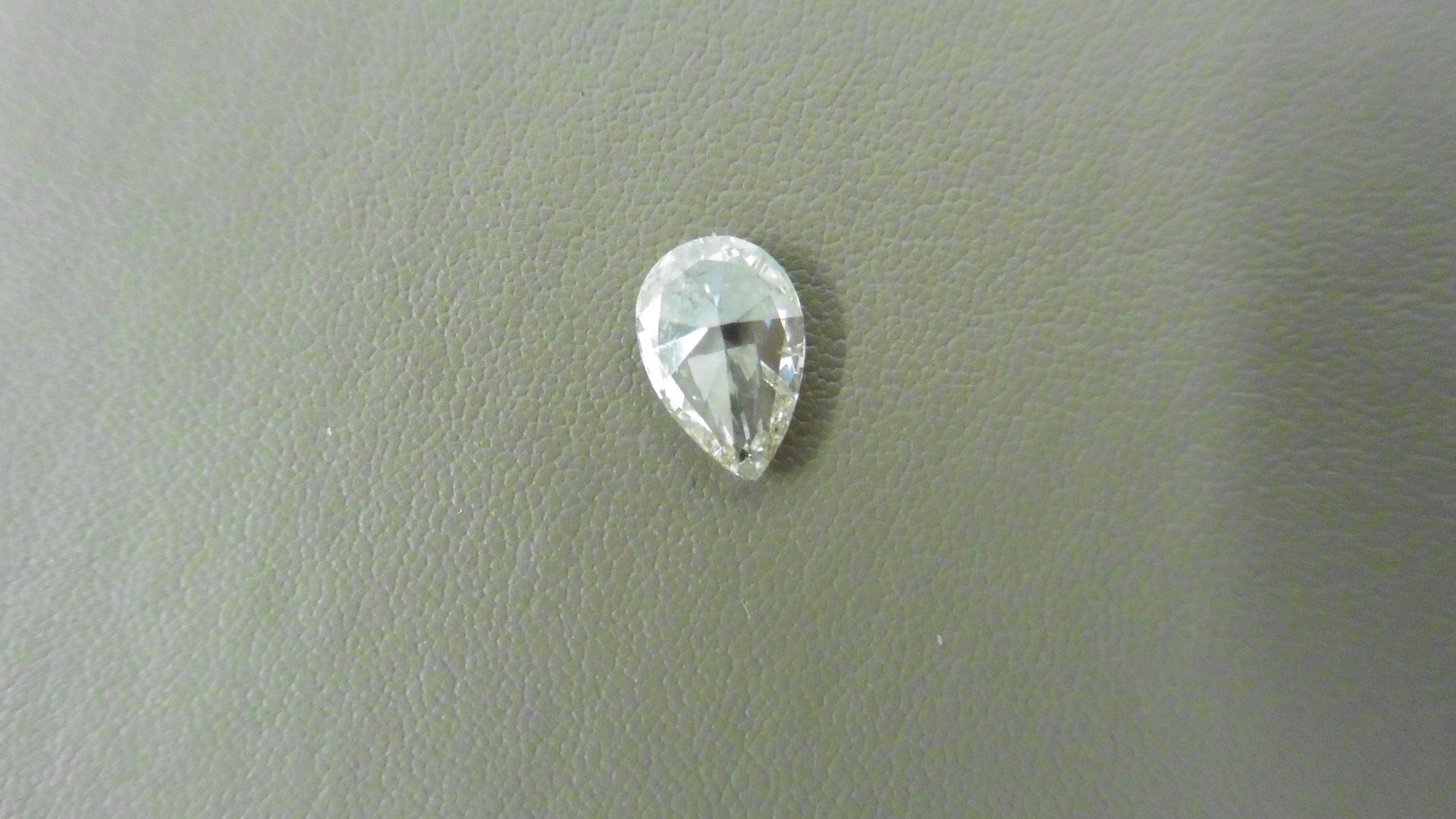 1.00ct pear shaped diamond, loose stone. J colour and I1 clarity. 8.85 x 5.93 x 2.72mm. IGI - Image 5 of 6