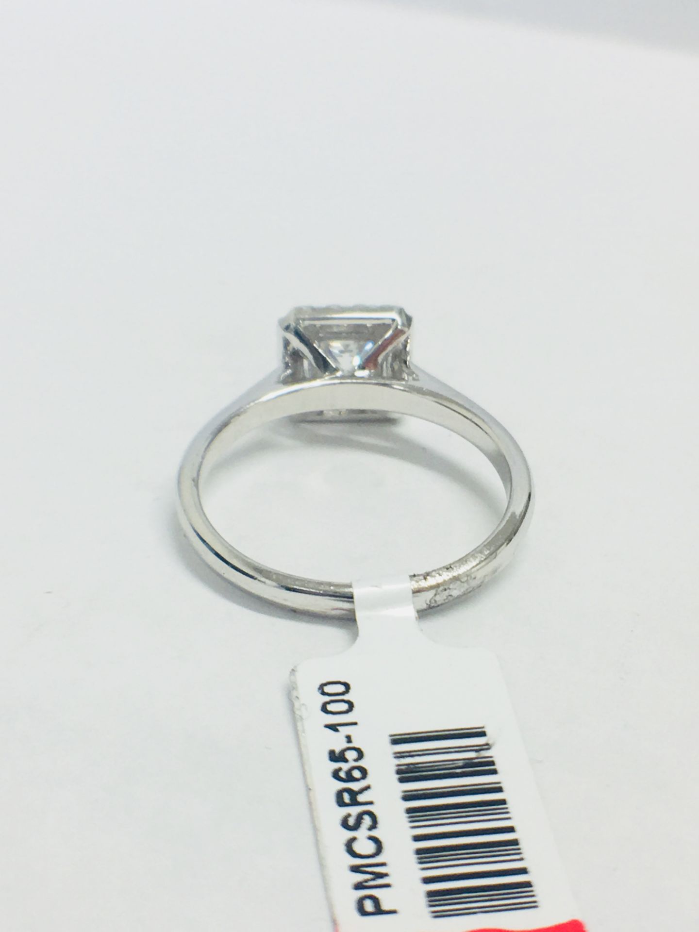 Platinum Princess cut Diamond Ring,1ct Princess cut natural diamond,h colour,si1 clarity,16 round - Image 5 of 8