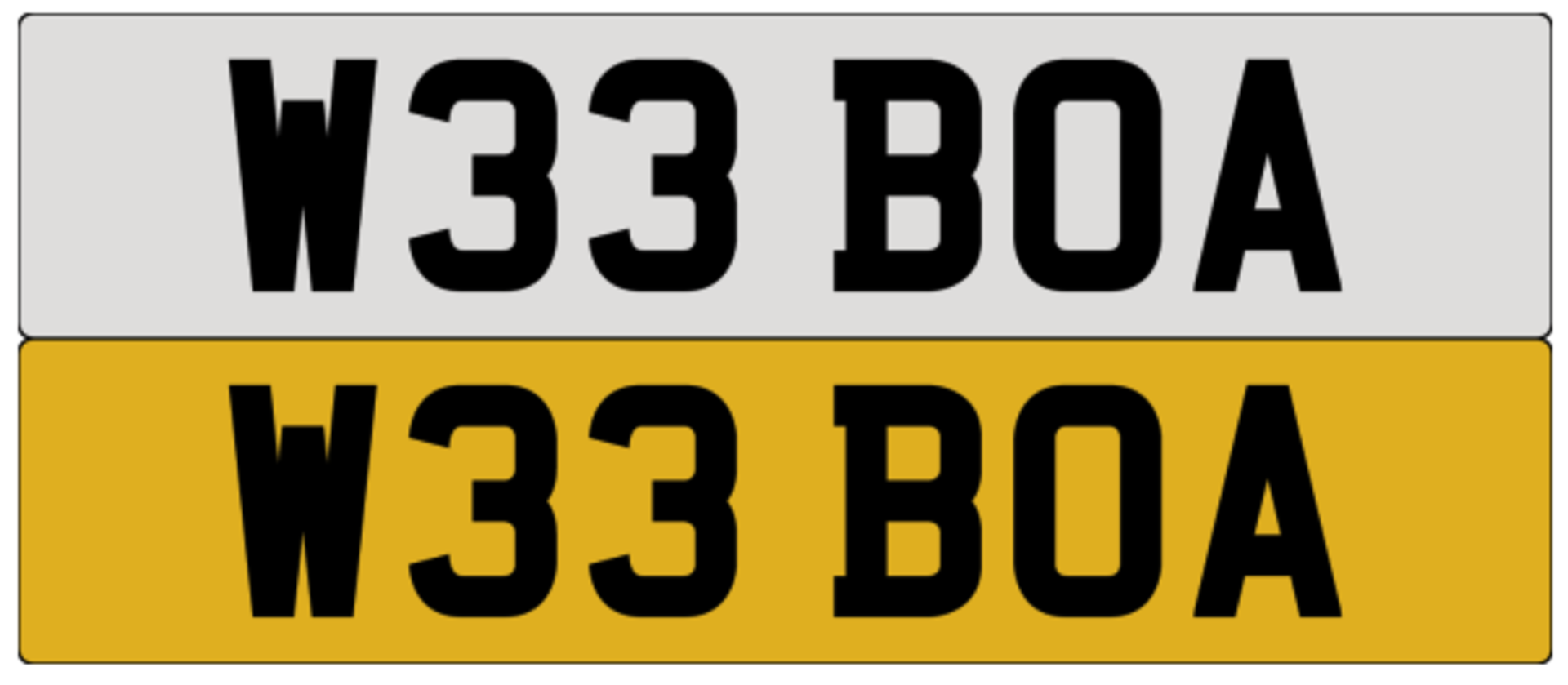 W33 BOA on DVLA retention, ready to transfer.