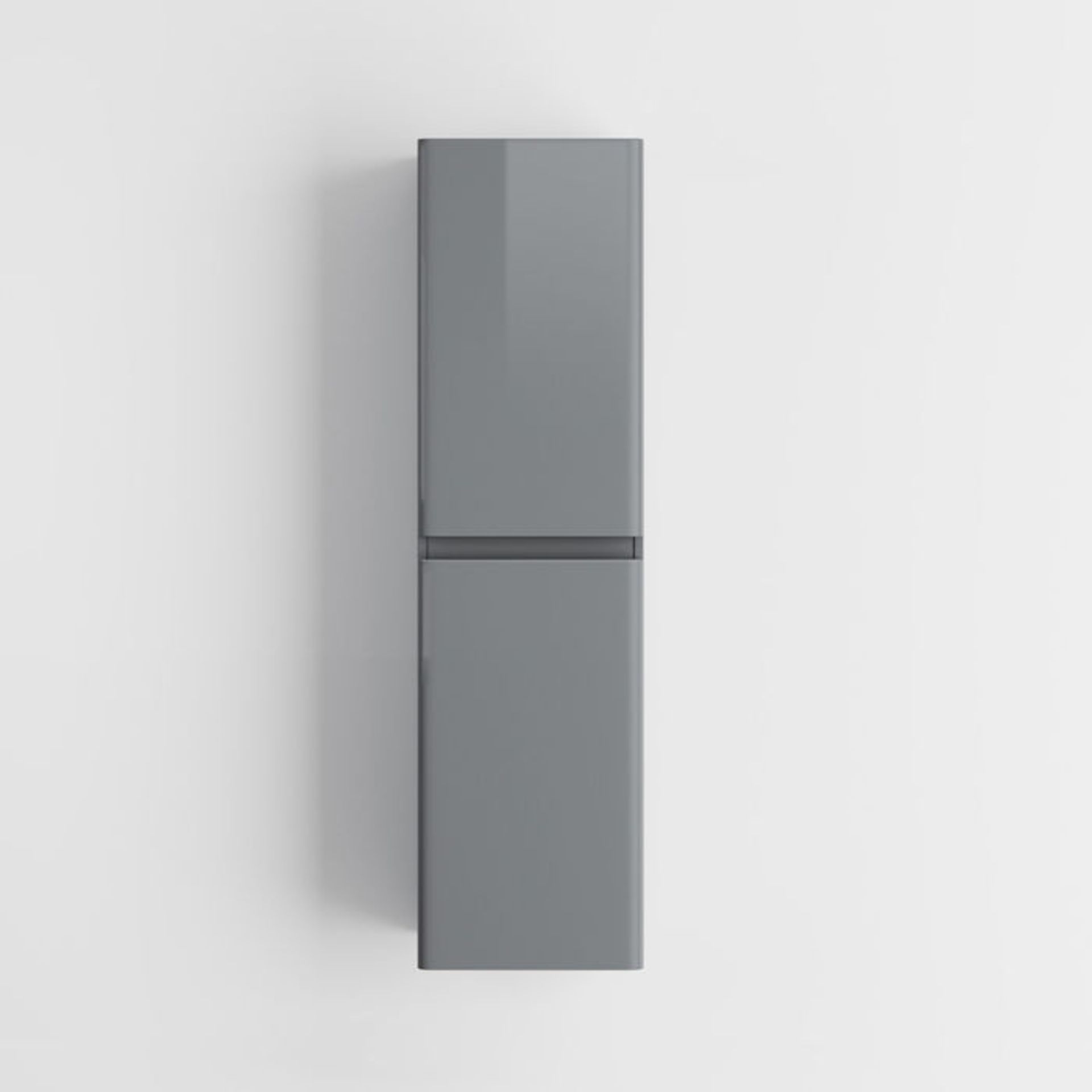 (PT78) 1400mm Denver Gloss Grey Tall Wall Hung Storage Cabinet - Wall Hung. RRP £299.99. Great - Image 4 of 4