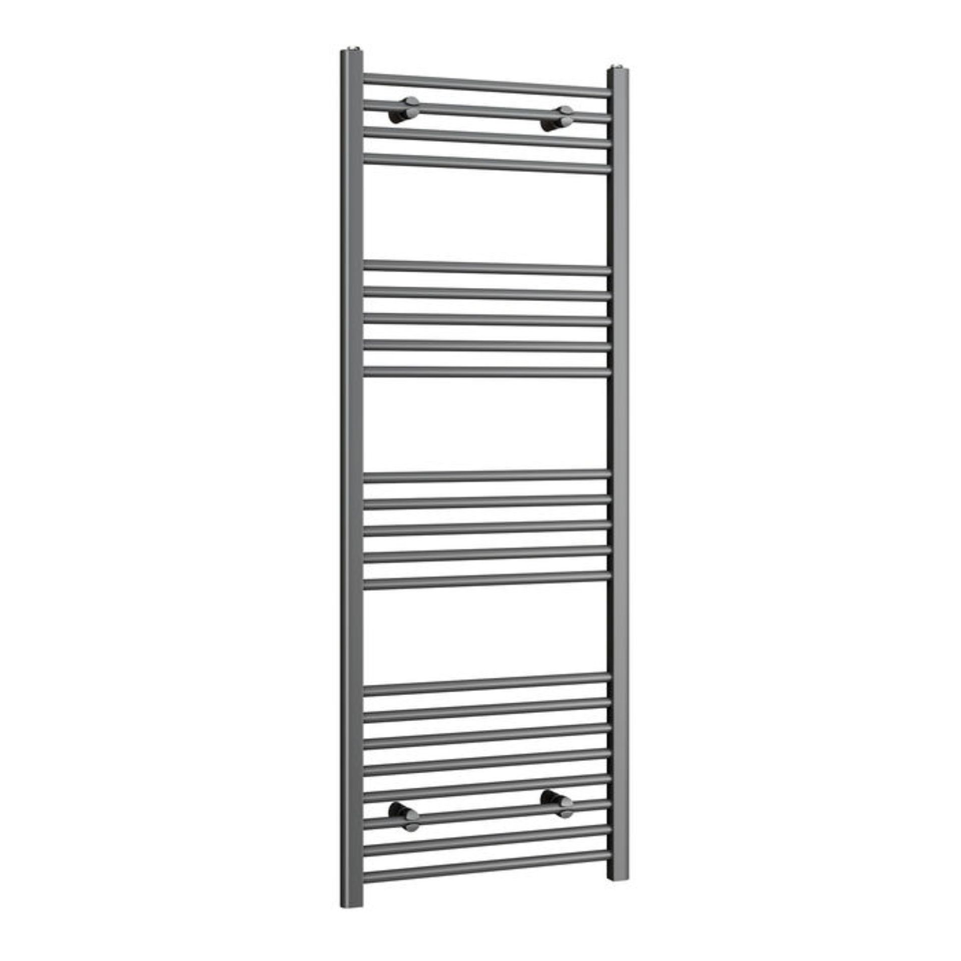 (PT12) 1600x600mm - 20mm Tubes - Anthracite Heated Straight Rail Ladder Towel Radiator. Corrosion - Image 2 of 2