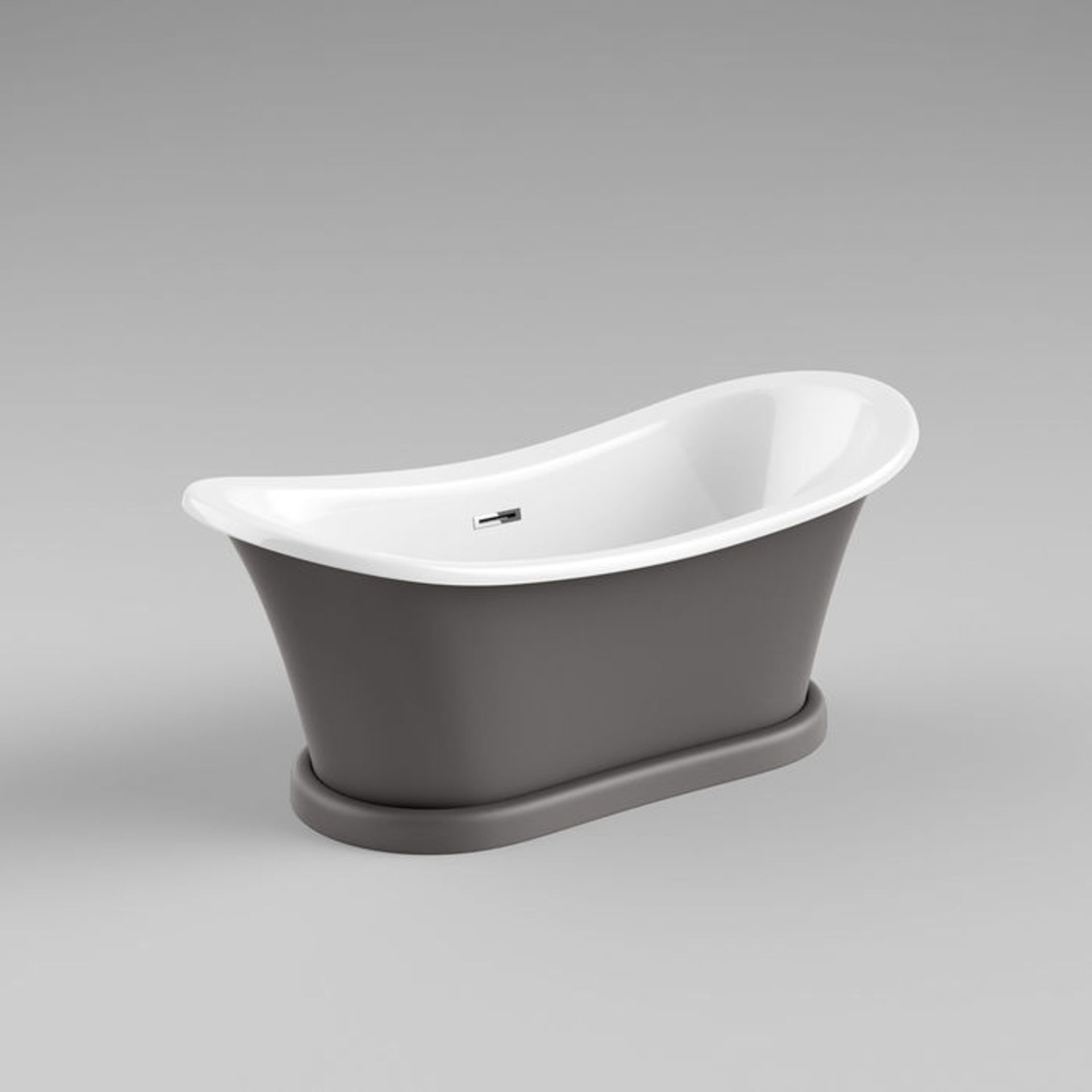 (XS3) 1700mm York Grey Bathtub. Victorian inspired bath Stunning Matte Earl Grey finish Double ended - Image 5 of 6