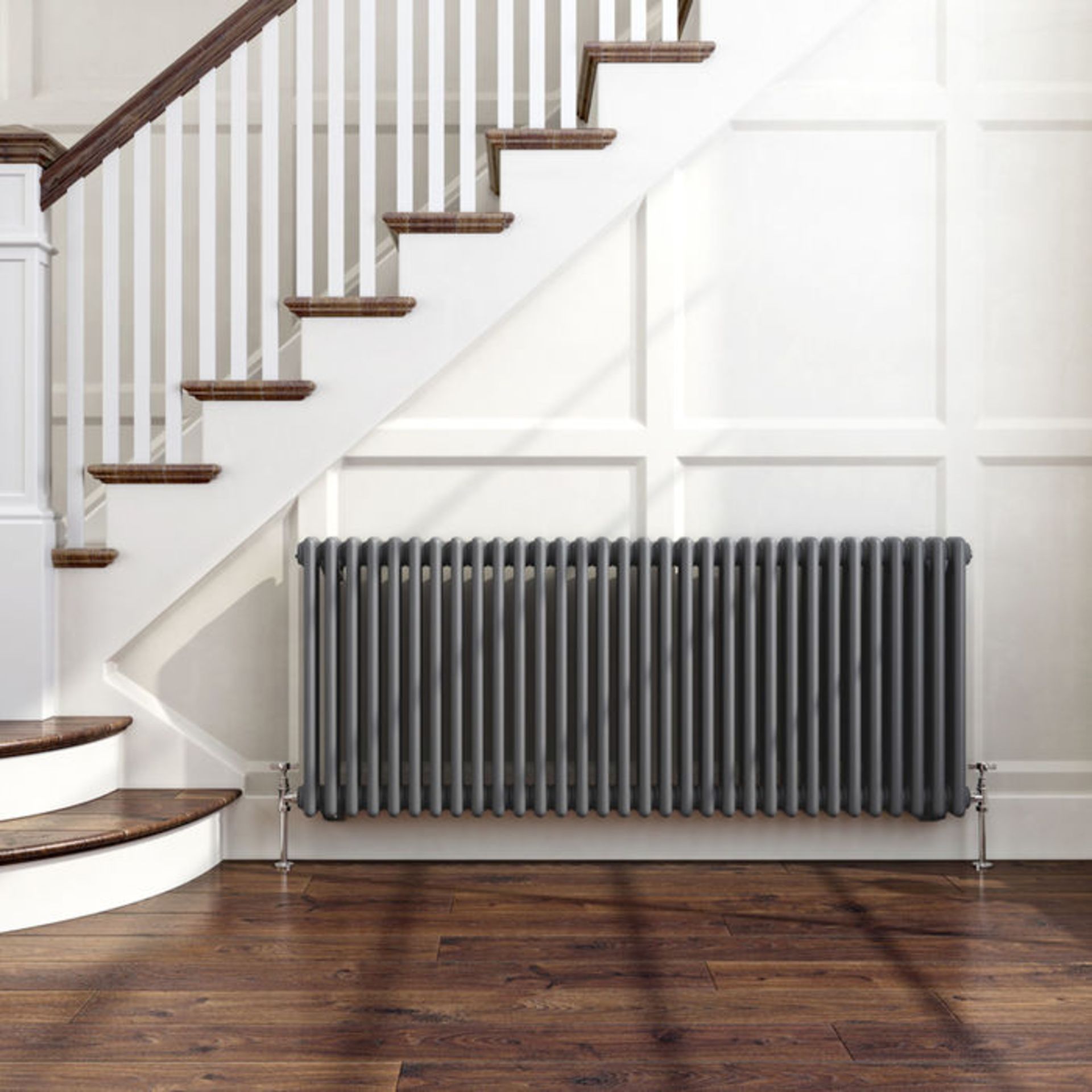 (PT261) 600x1444mm Anthracite Triple Panel Horizontal Colosseum Traditional Radiator. RRP £609.99. - Image 3 of 4
