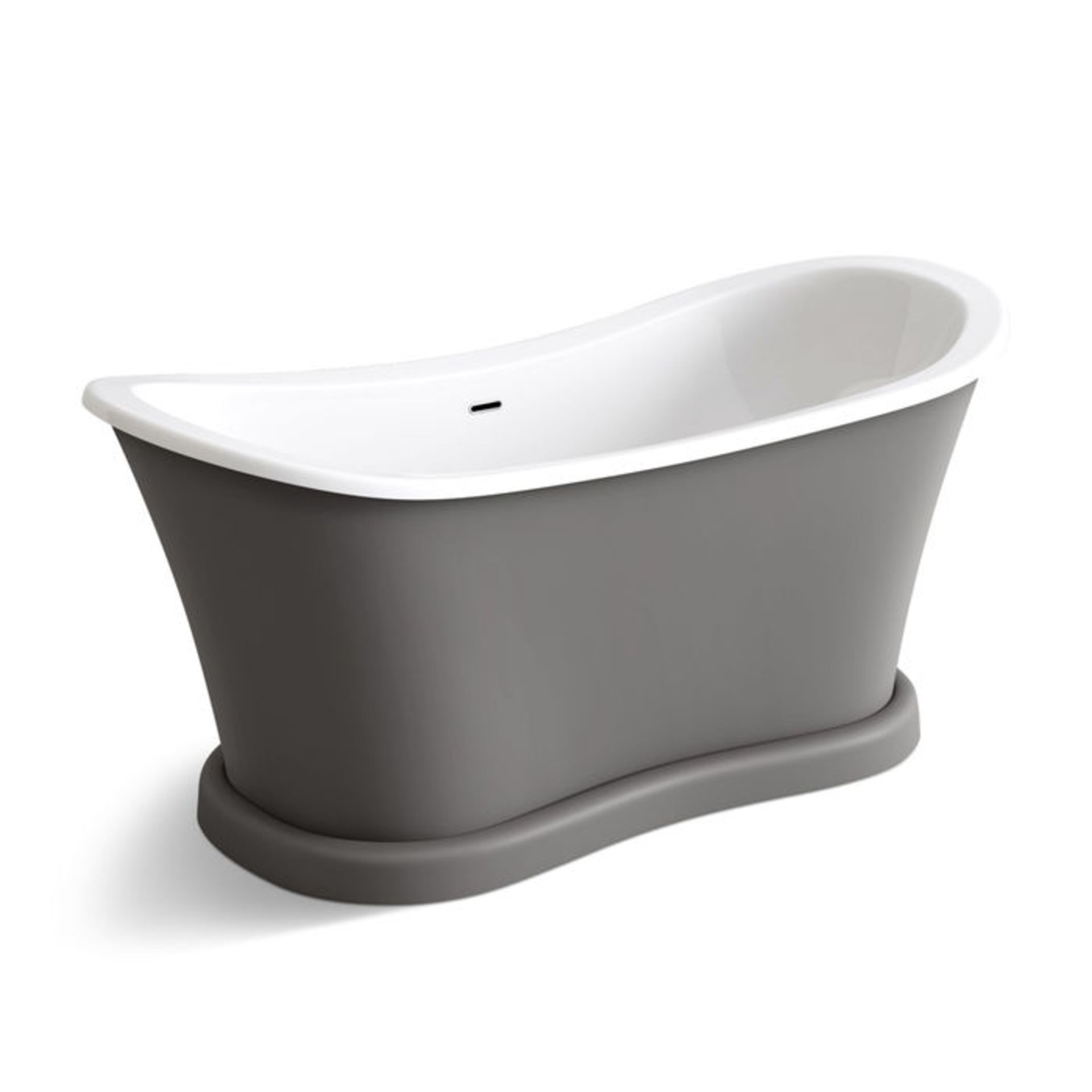 (XS3) 1700mm York Grey Bathtub. Victorian inspired bath Stunning Matte Earl Grey finish Double ended - Image 6 of 6