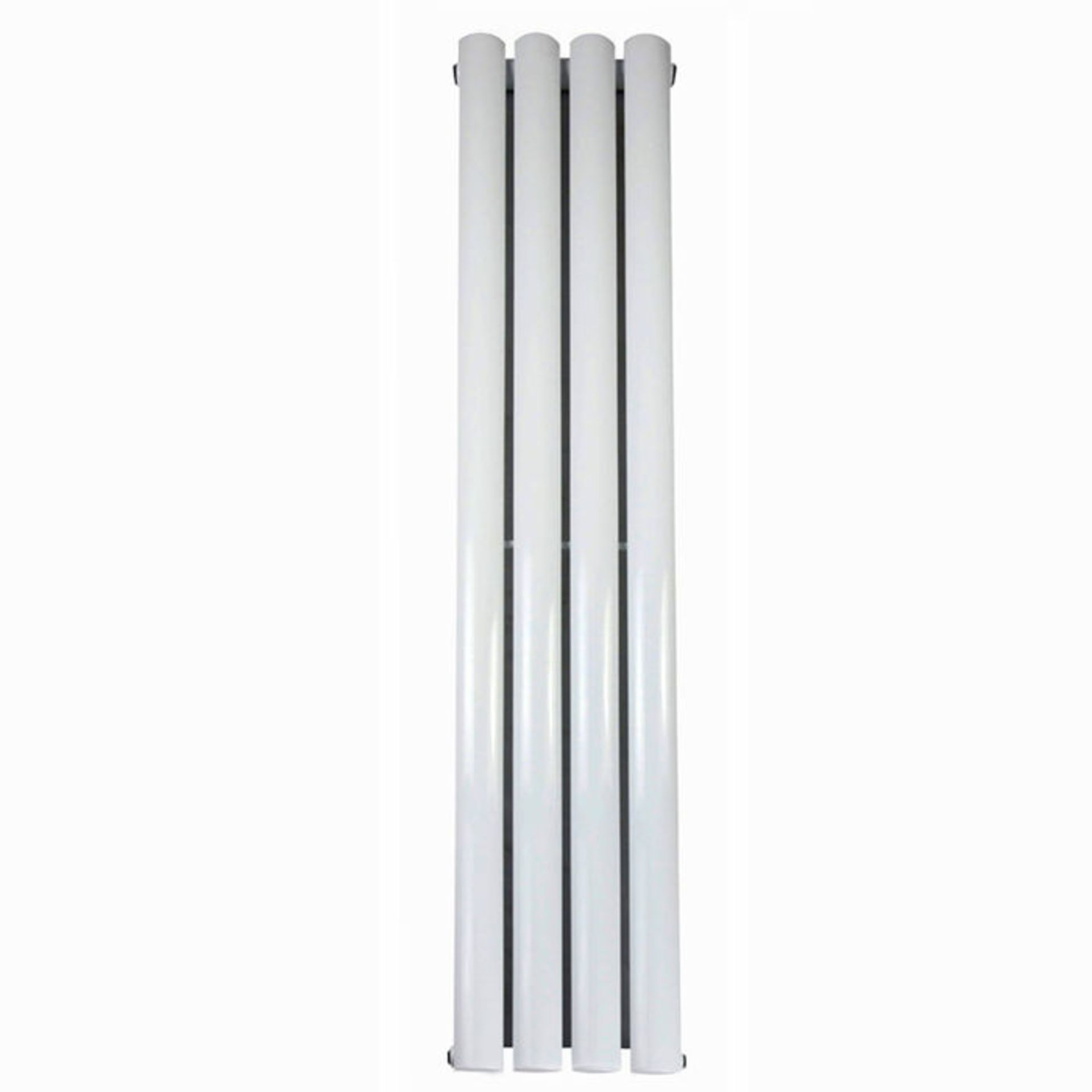 (TA97) 1600x240mm Gloss White Single Oval Tube Vertical Radiator. RRP £298.99. Made from high - Image 3 of 3