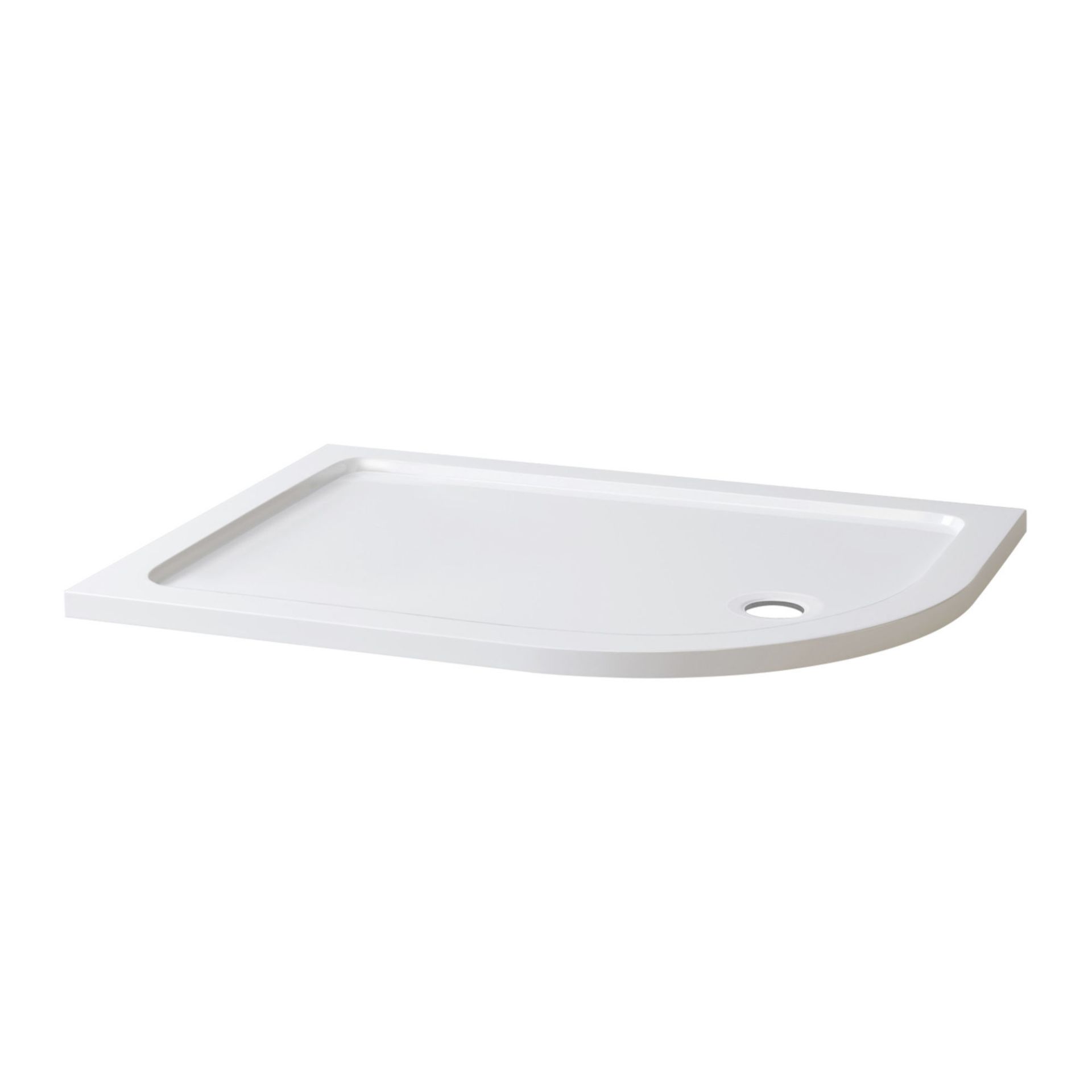 (HP110) 1200x800mm Offset Quadrant Ultra Slim Stone Shower Tray - Right. . Low profile ultra slim - Image 2 of 2