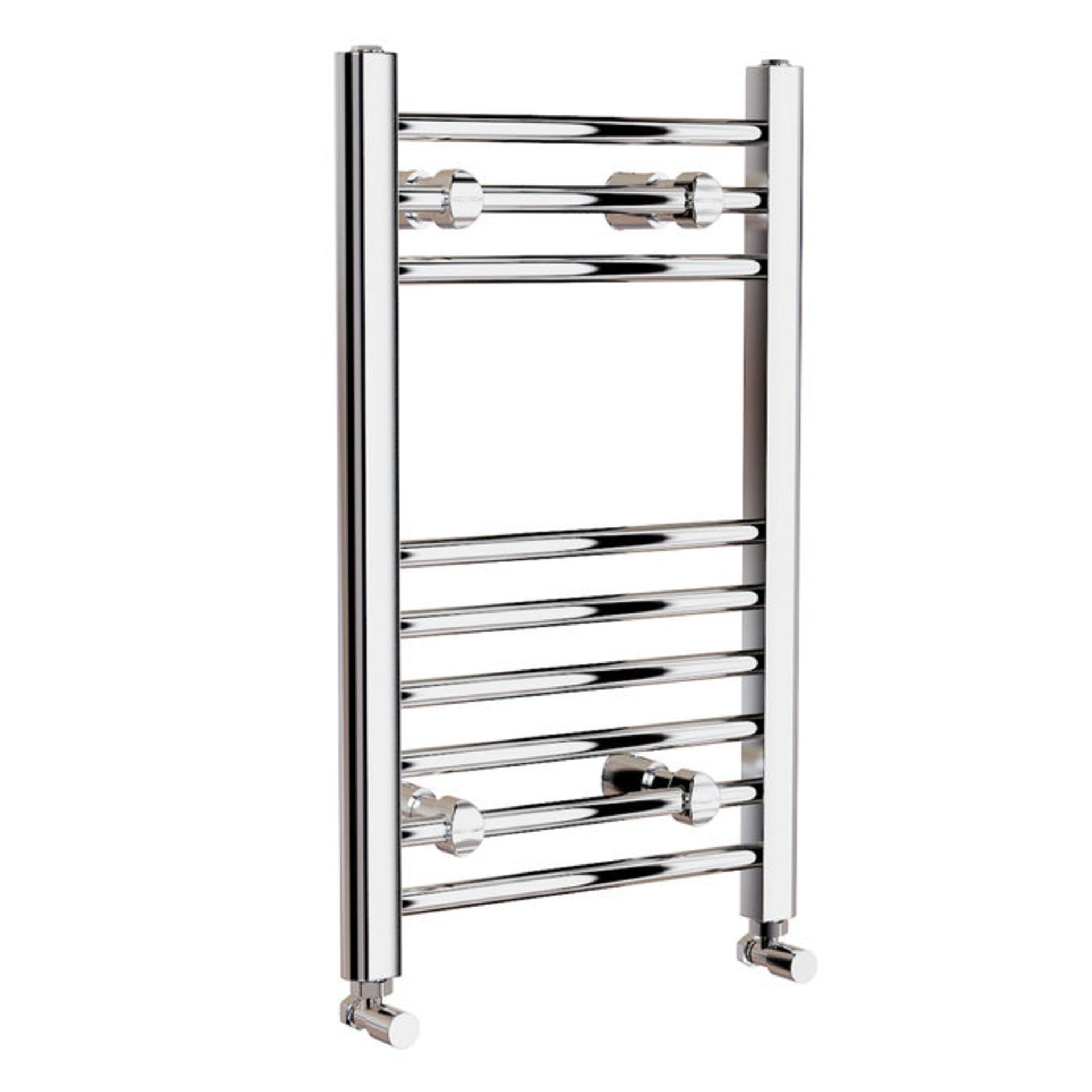 (HP183) 650x400mm Straight Heated Towel Radiator. Low carbon steel chrome plated radiator. This