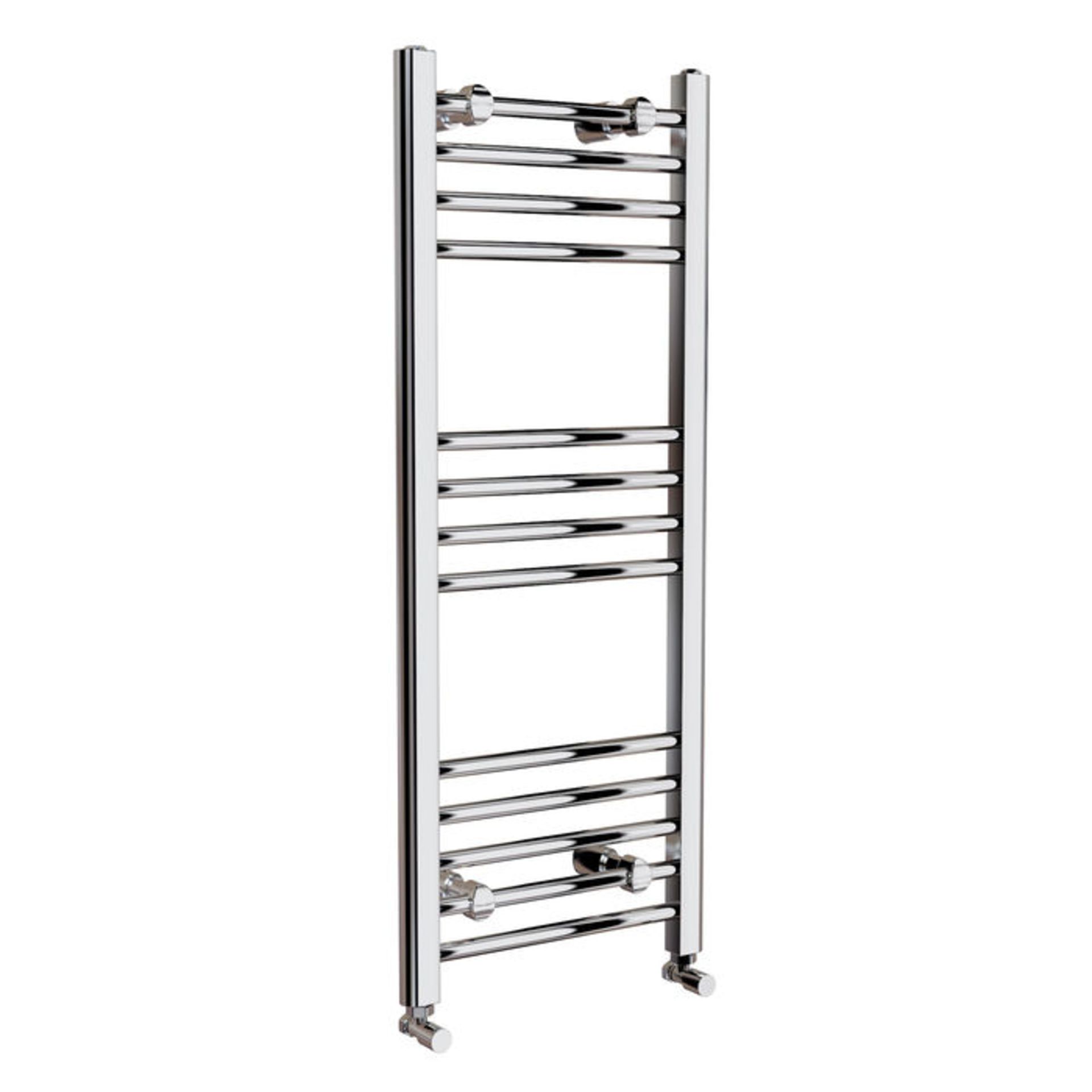 (PT51) 1000x400mm - 20mm Tubes - Chrome Heated Straight Rail Ladder Towel Radiator. Made from chrome - Image 3 of 3