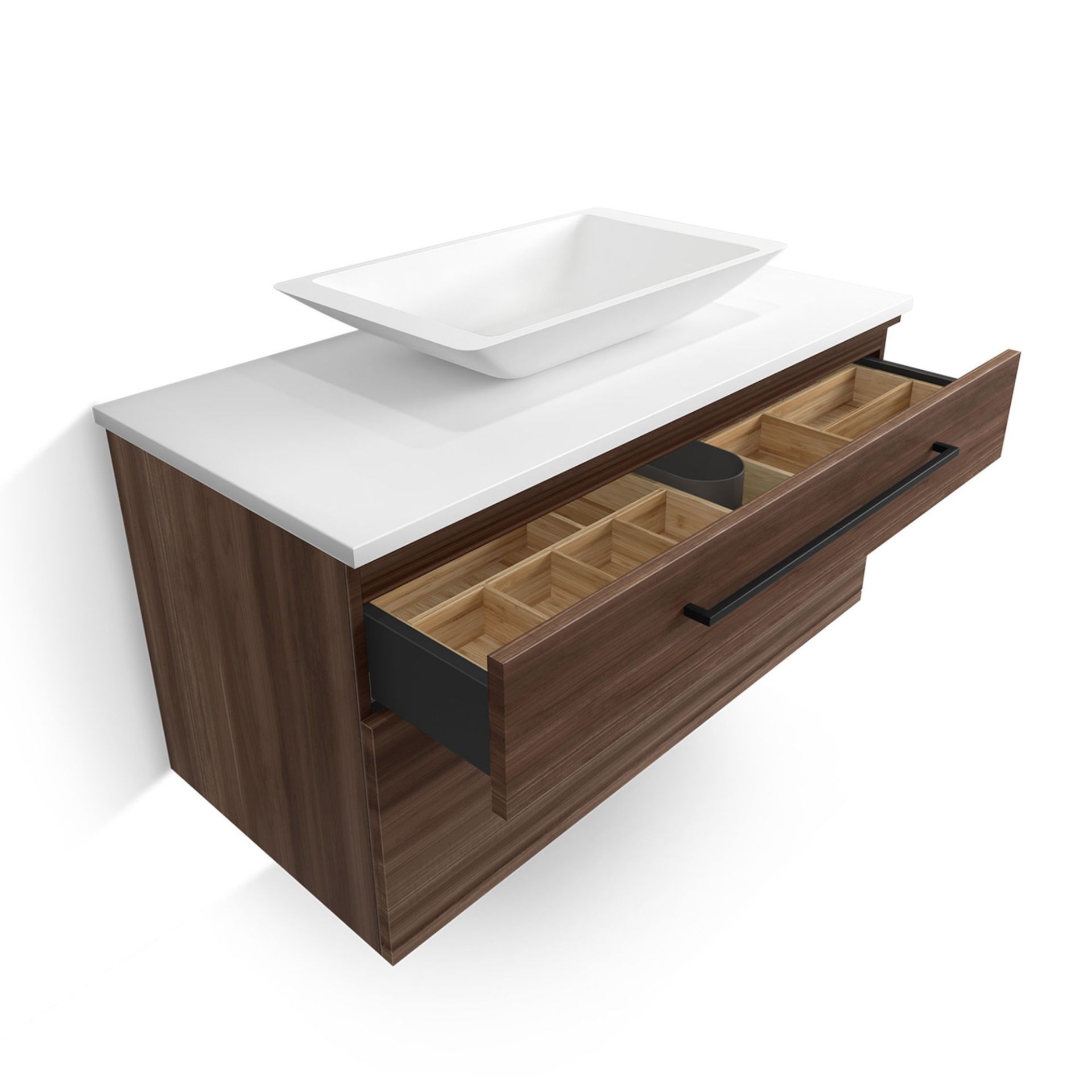 (XS329) Zane Vanity Unit. RRP £949.99. On trend walnut effect finish Slick, stylish and - Image 2 of 5