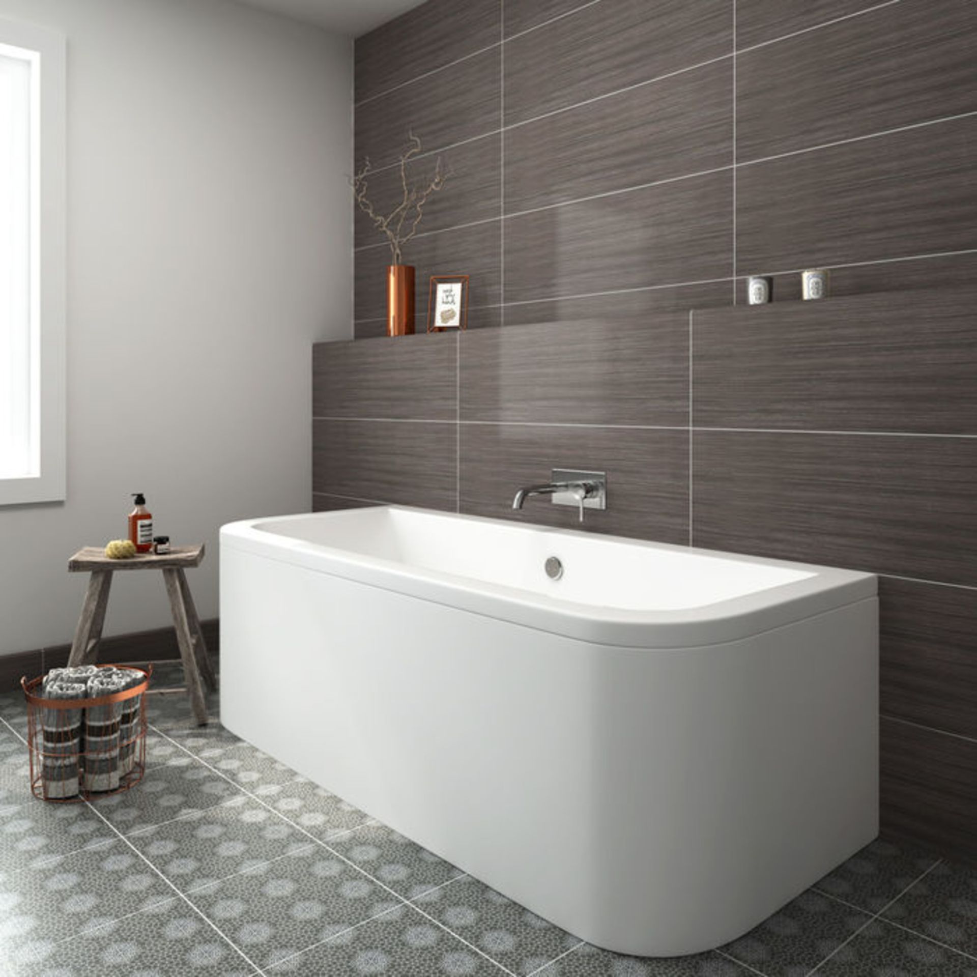 (PT79) 1700x750x460mm Denver Back to Wall Bath - Large. The double ended feature makes this bath - Image 2 of 4