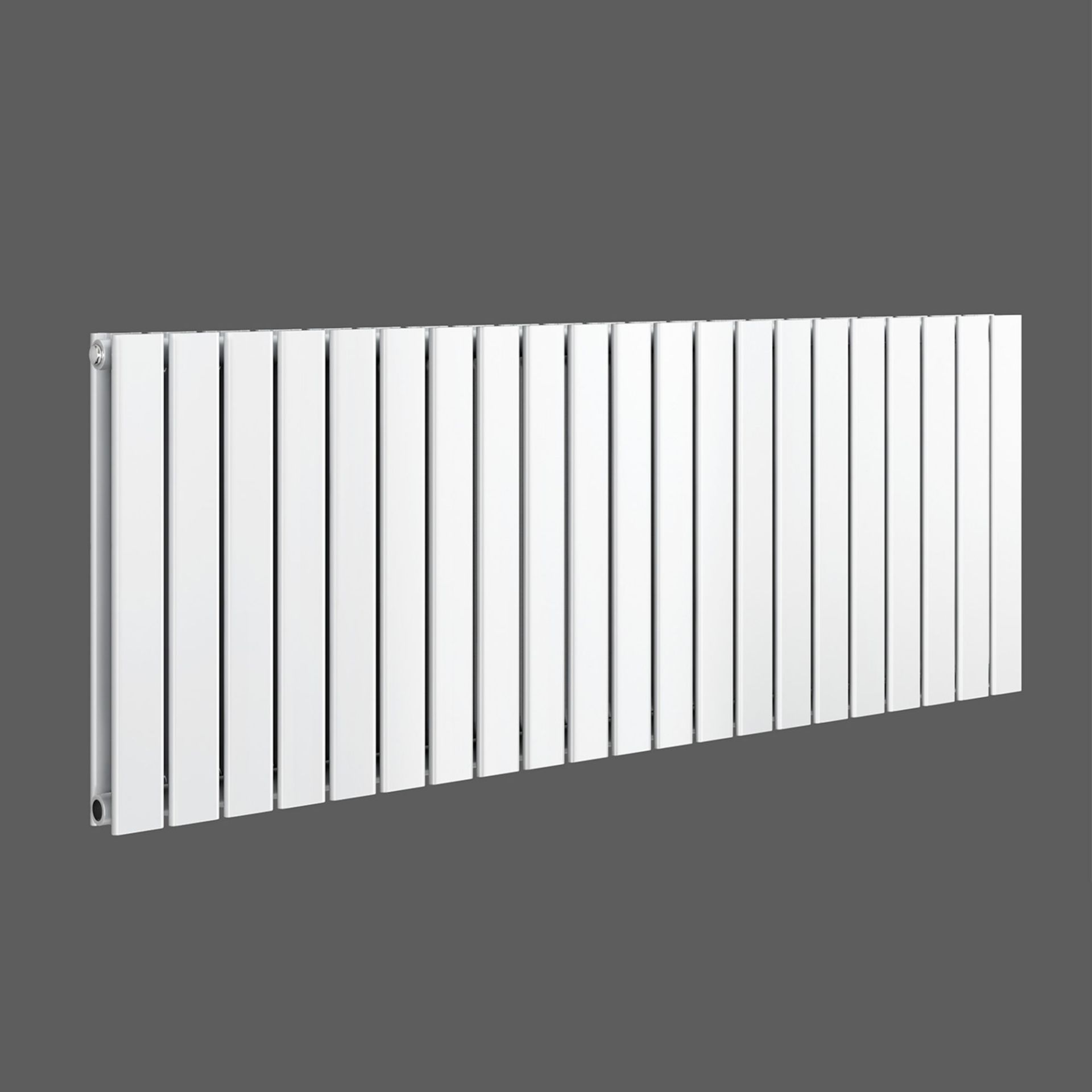 (PT26) 600x1596mm Gloss White Double Flat Panel Horizontal Radiator. RRP £499.99. Engineered under - Image 5 of 5