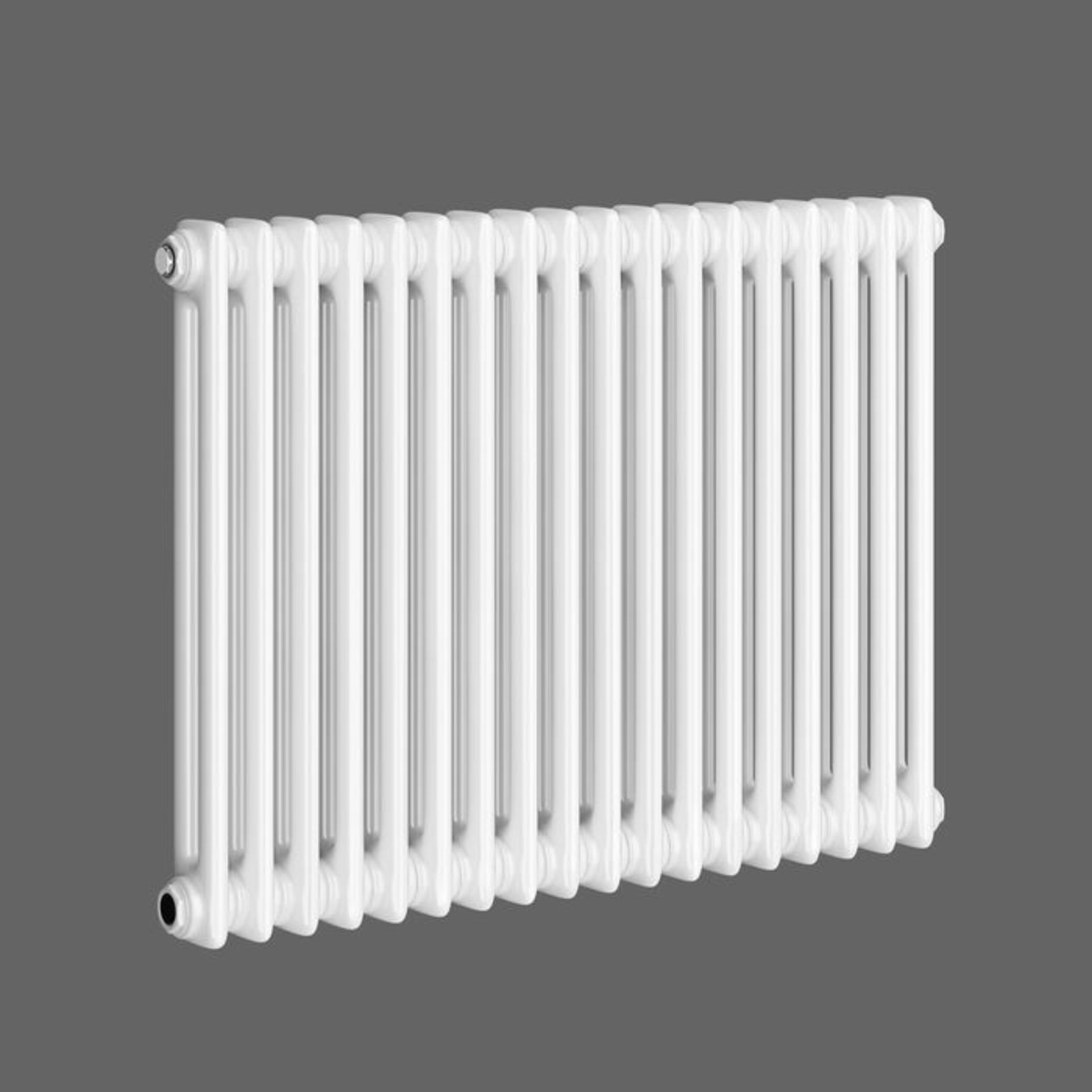 (XS86) 600x828mm White Double Panel Horizontal Colosseum Traditional Radiator. RRP £469.99. Made - Image 4 of 4