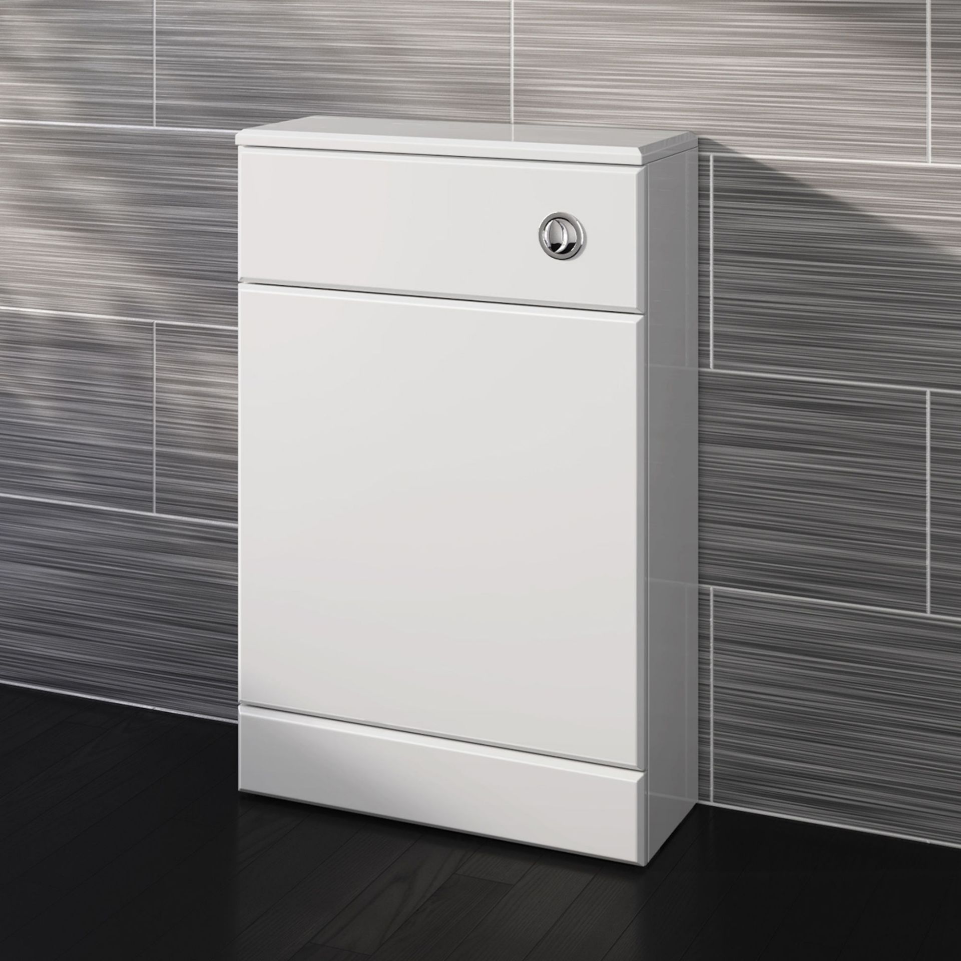 (PT60) 500x200mm Quartz Gloss White Back To Wall Toilet Unit. Pristine gloss white finish Conceals