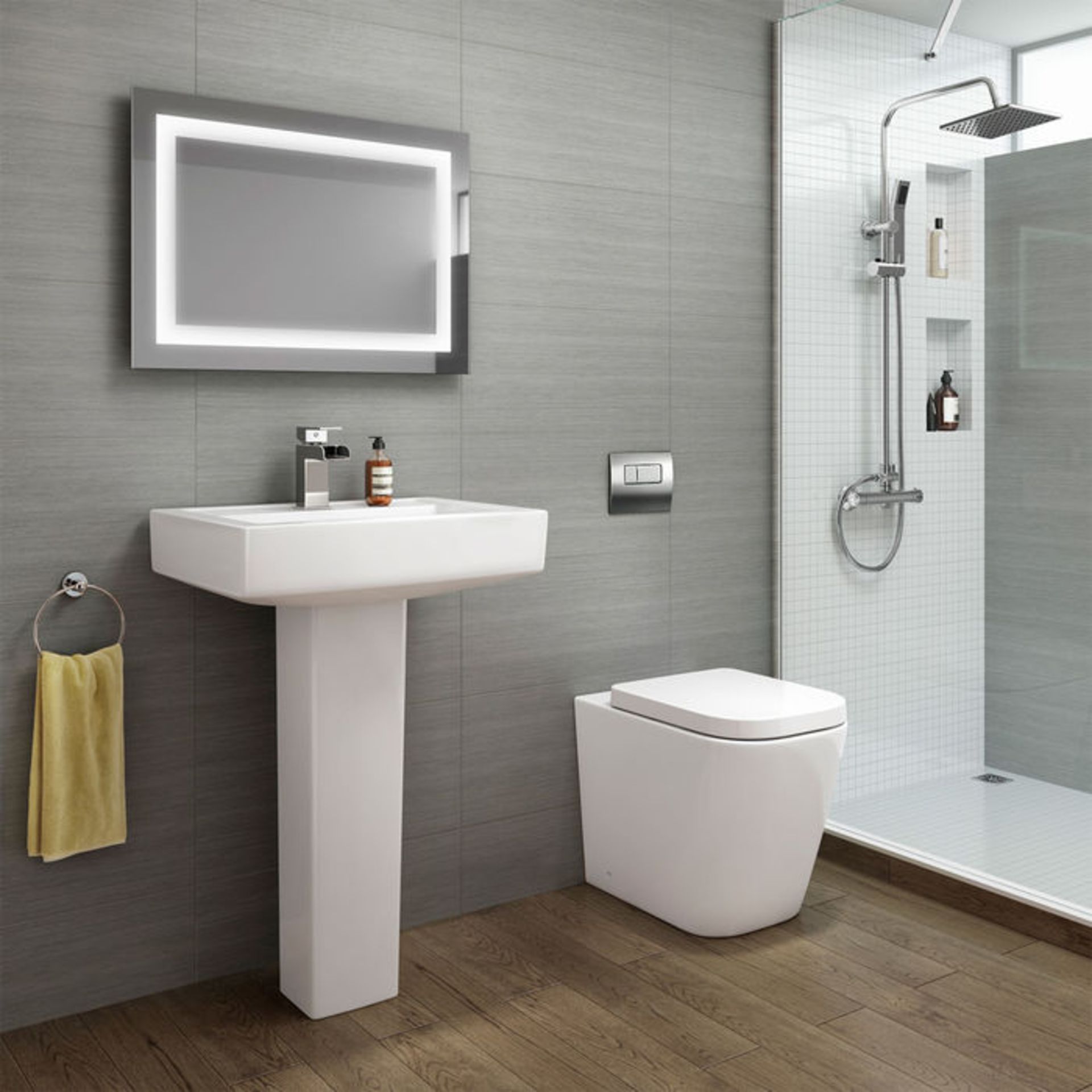 (PT32) Florence Rimless Back to Wall Toilet inc Luxury Soft Close Seat. Rimless design makes it easy - Image 2 of 2