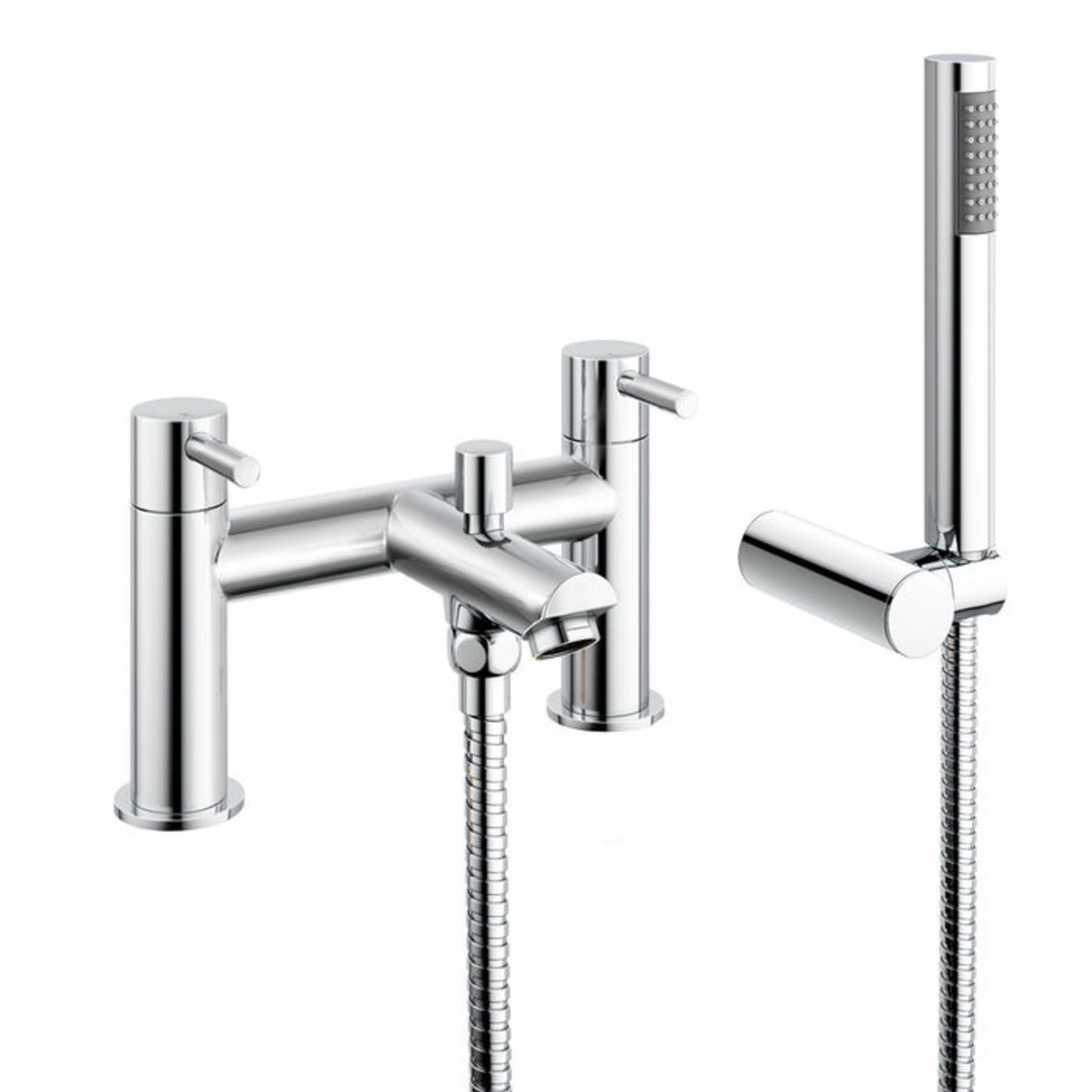 (PT220) Bath Mixer Shower Tap & Handheld. Chrome plated solid brass 1/4 turn solid brass valve
