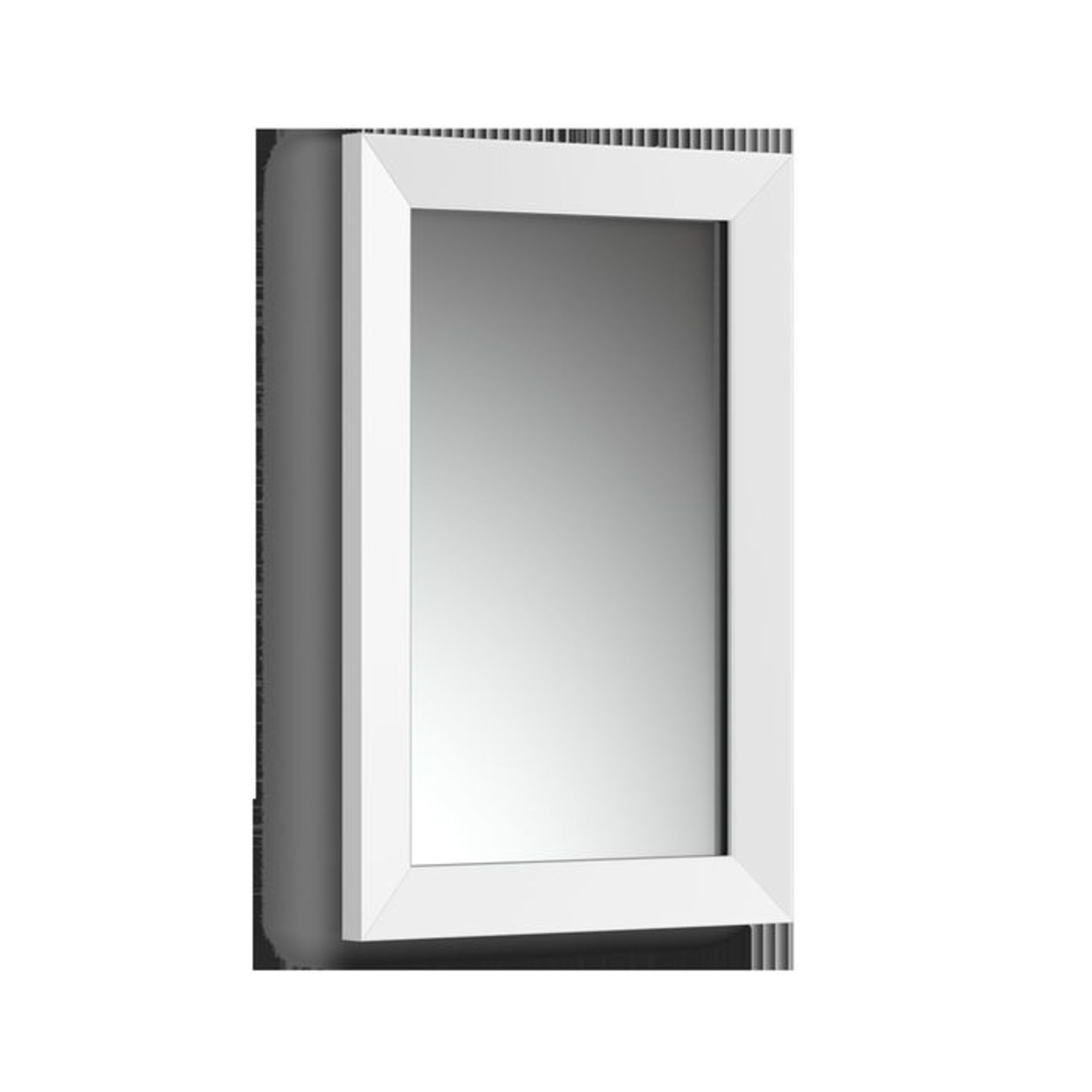 (ND84) 300x450mm Clover Gloss White Framed Mirror Made from eco friendly recycled plastics Water - Image 3 of 3