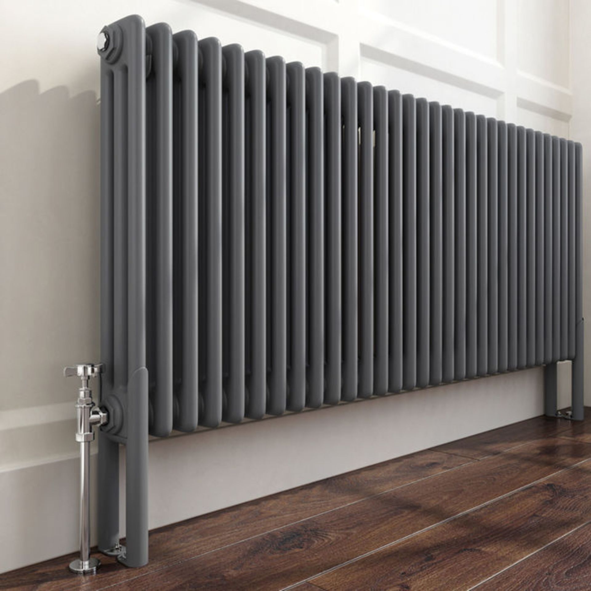 (PT261) 600x1444mm Anthracite Triple Panel Horizontal Colosseum Traditional Radiator. RRP £609.99. - Image 2 of 4