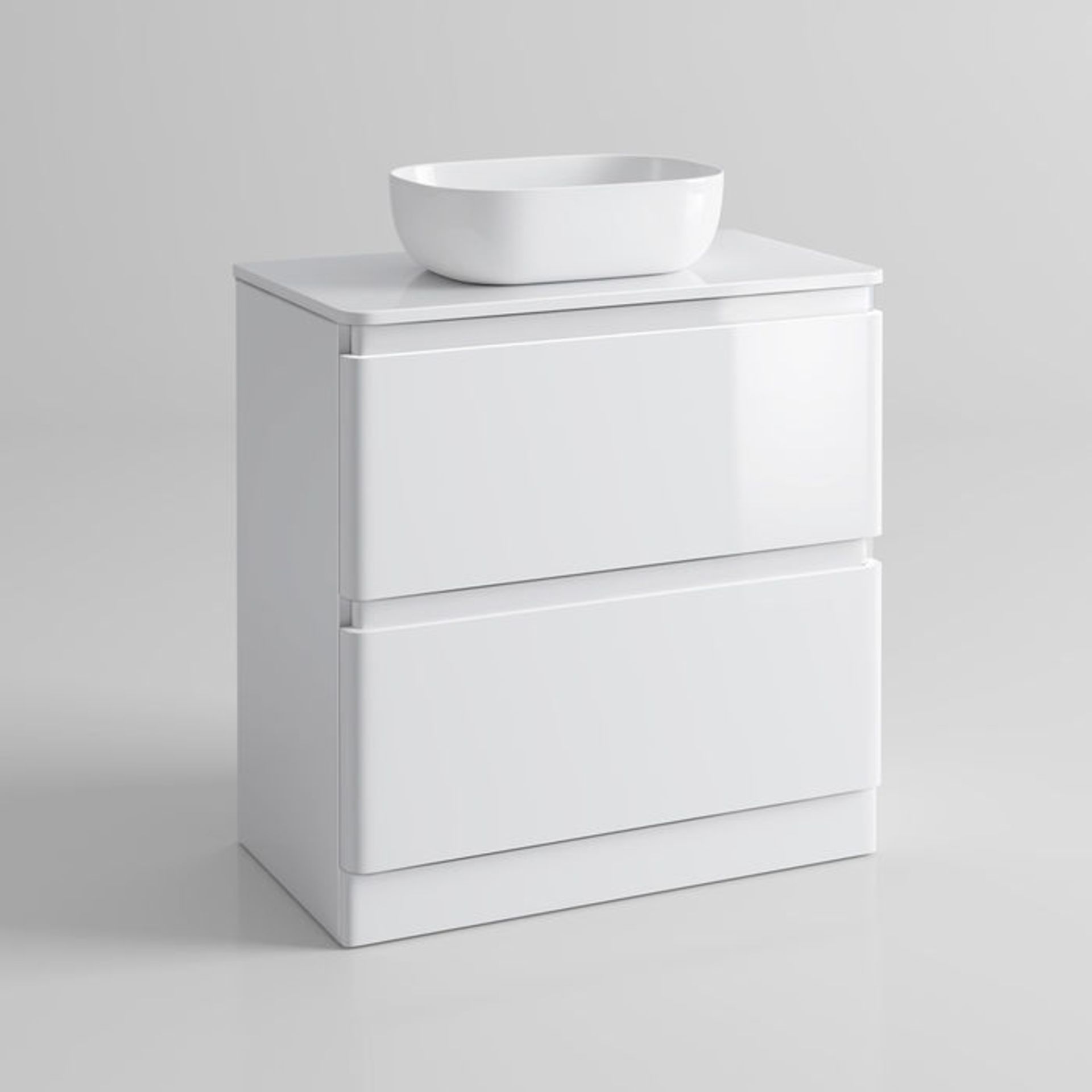 (PT84) 800mm Denver Gloss White Countertop Unit and Colette Basin - Floor Standing. RRP £499.99. - Image 4 of 5