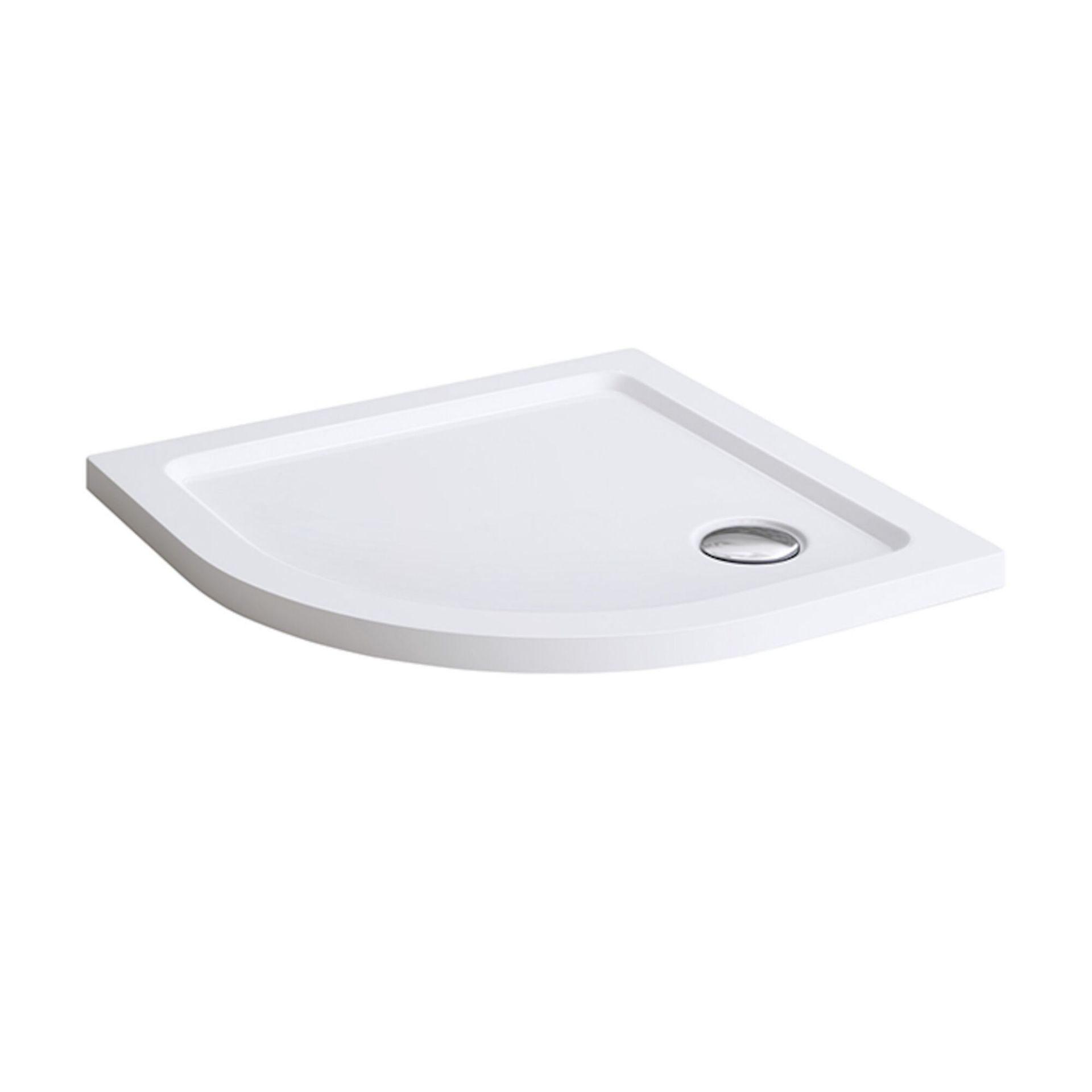 (PT43) 800x800mm Quadrant White Shower Tray. Strong & Slimline low profile design - lightweight - Image 2 of 3