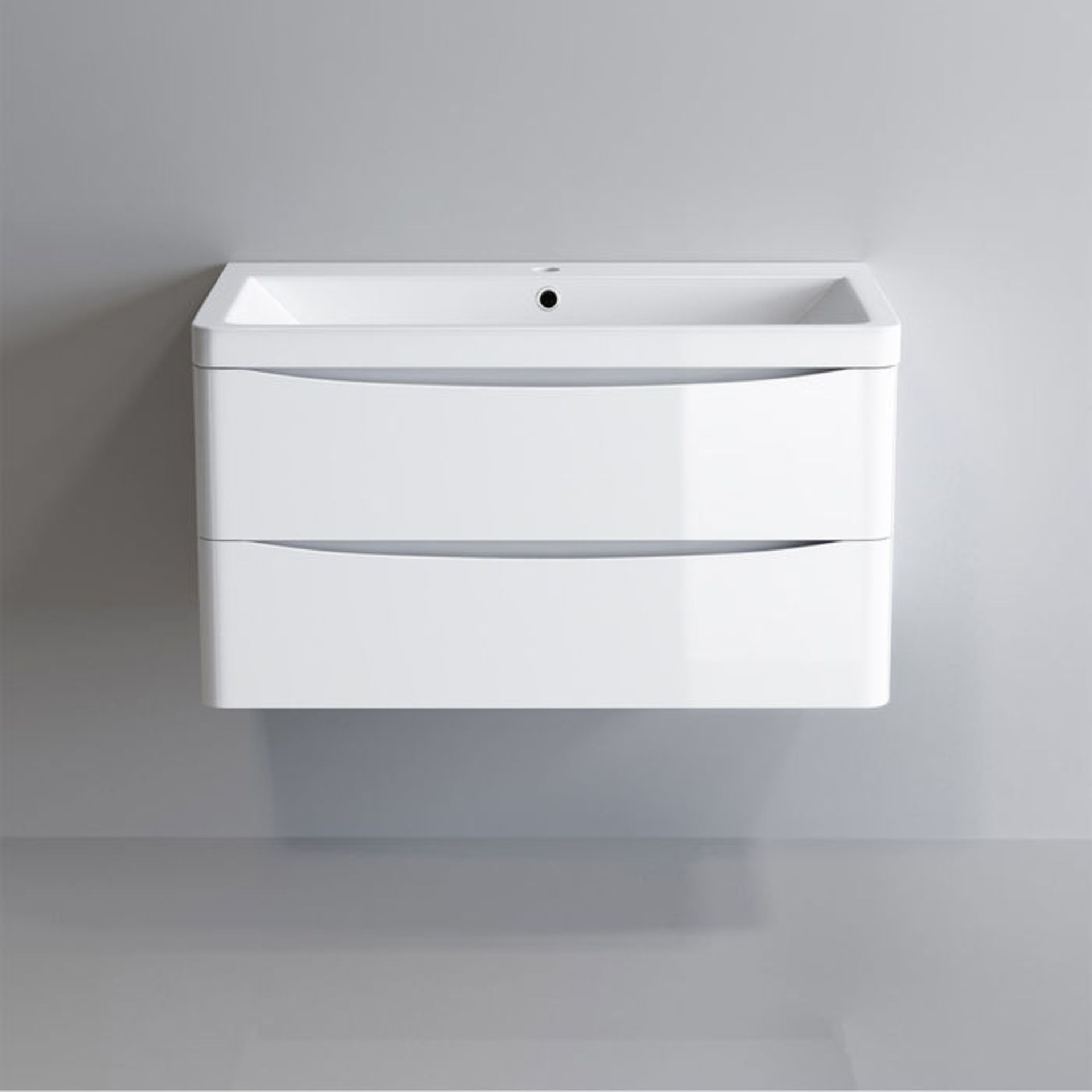 (PT77) 800mm Austin II Gloss White Built In Basin Drawer Unit - Wall Hung. RRP £499.99. Comes - Image 4 of 4