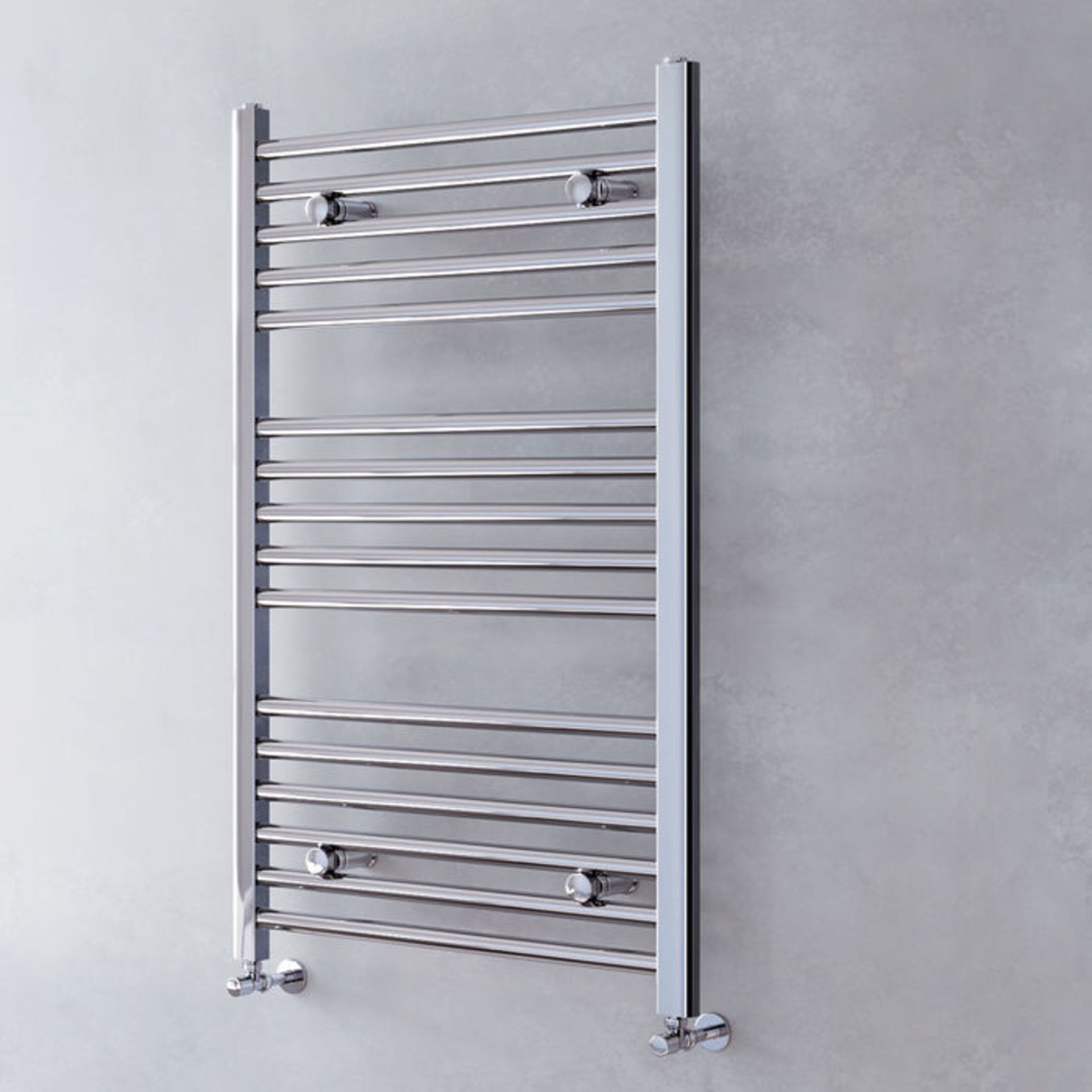 (PT11) 1000x600mm - 25mm Tubes - Chrome Heated Straight Rail Ladder Towel Radiator. RRP £224.99. - Image 2 of 5