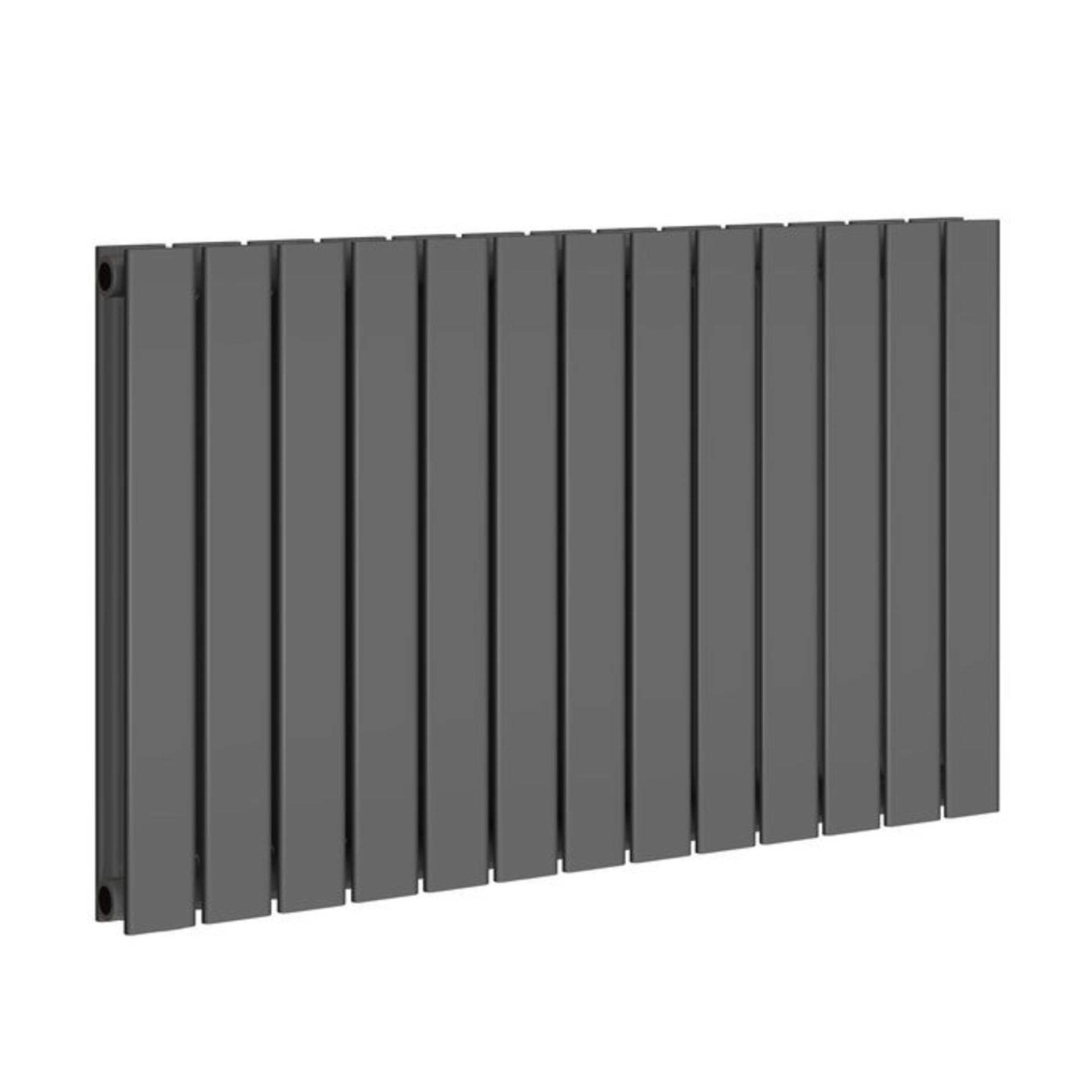 (PT57) 600x1210mm Anthracite Double Flat Panel Horizontal Radiator. RRP £549.99. Made with low - Image 6 of 6