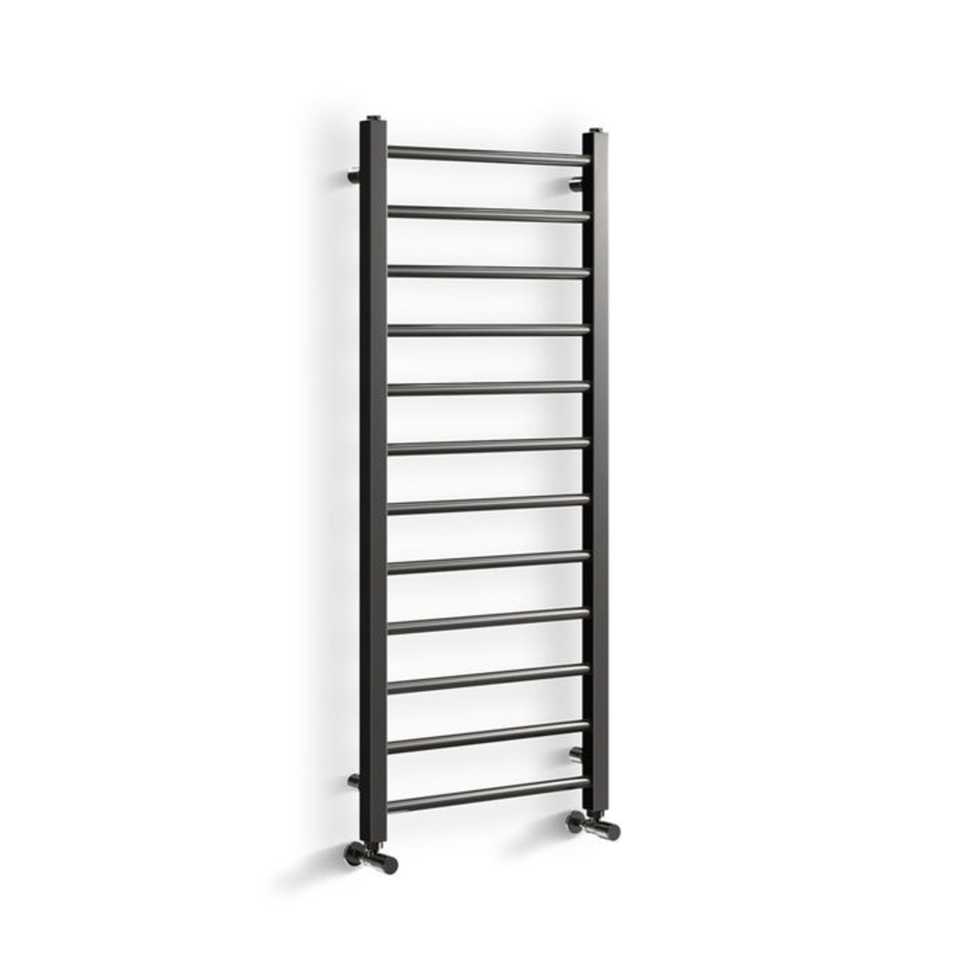 (PT96) 1200x500mm Black Nickel Heated Straight Rail Ladder Towel Radiator. RRP £279.99. - Image 3 of 3