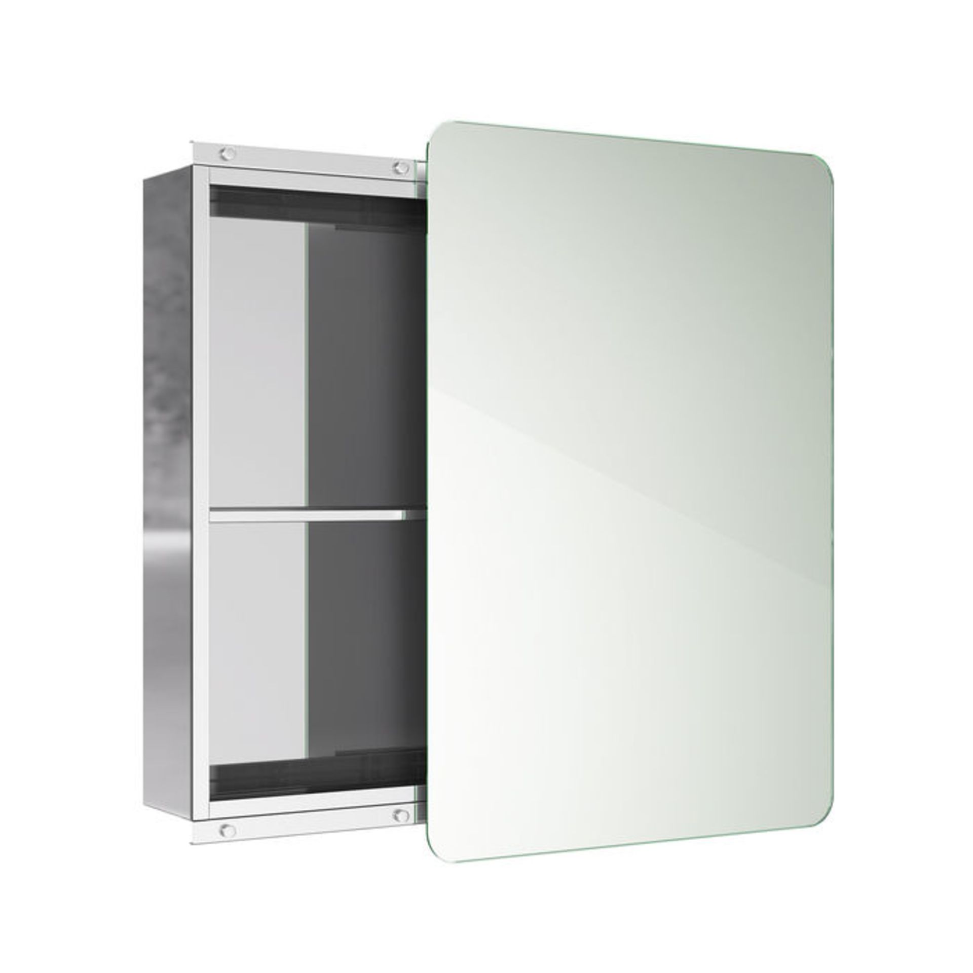 (PT87) 460x660mm Liberty Stainless Steel Sliding Door Mirror Cabinet. RRP £349.99. Made from high- - Image 4 of 4