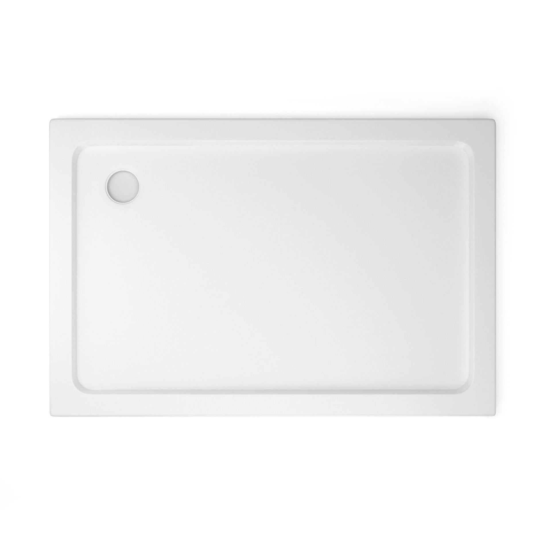 (PT45) 1200x700mm Rectangular Ultra Slim Shower Tray. Constructed from acrylic capped stone resin