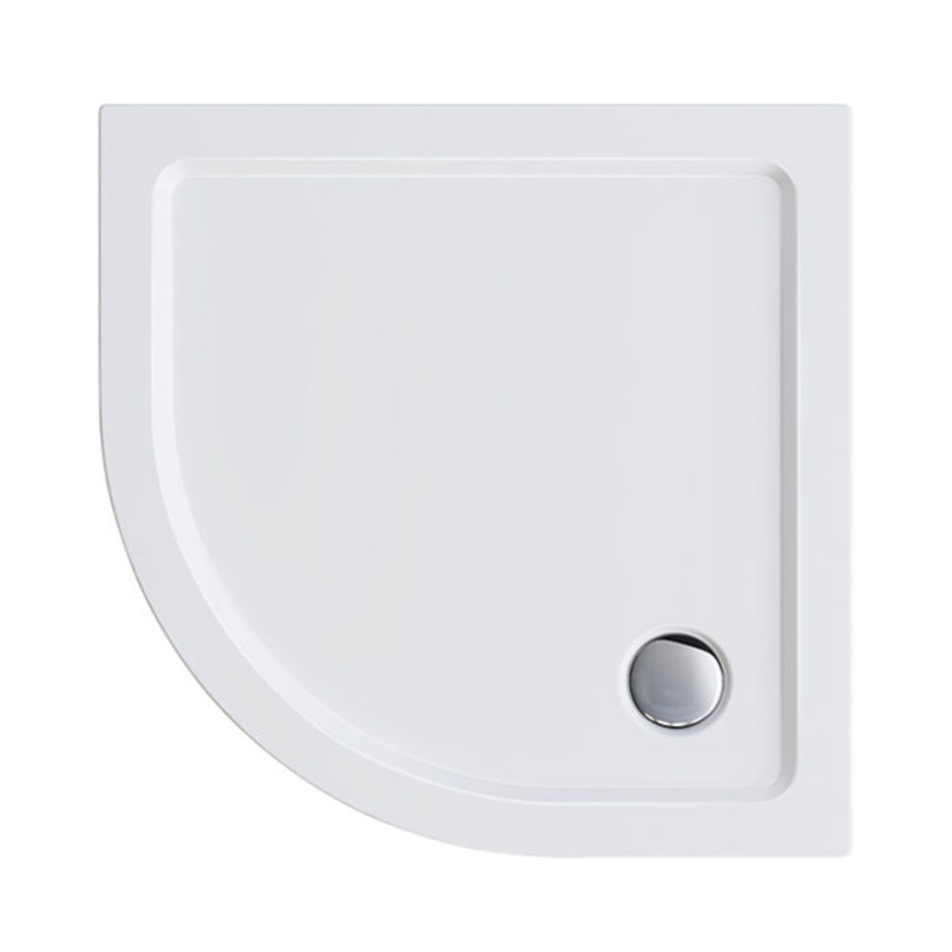 (PT41) 900x900mm Quadrant White Shower Tray. Strong & Slimline low profile design - lightweight - Image 2 of 3