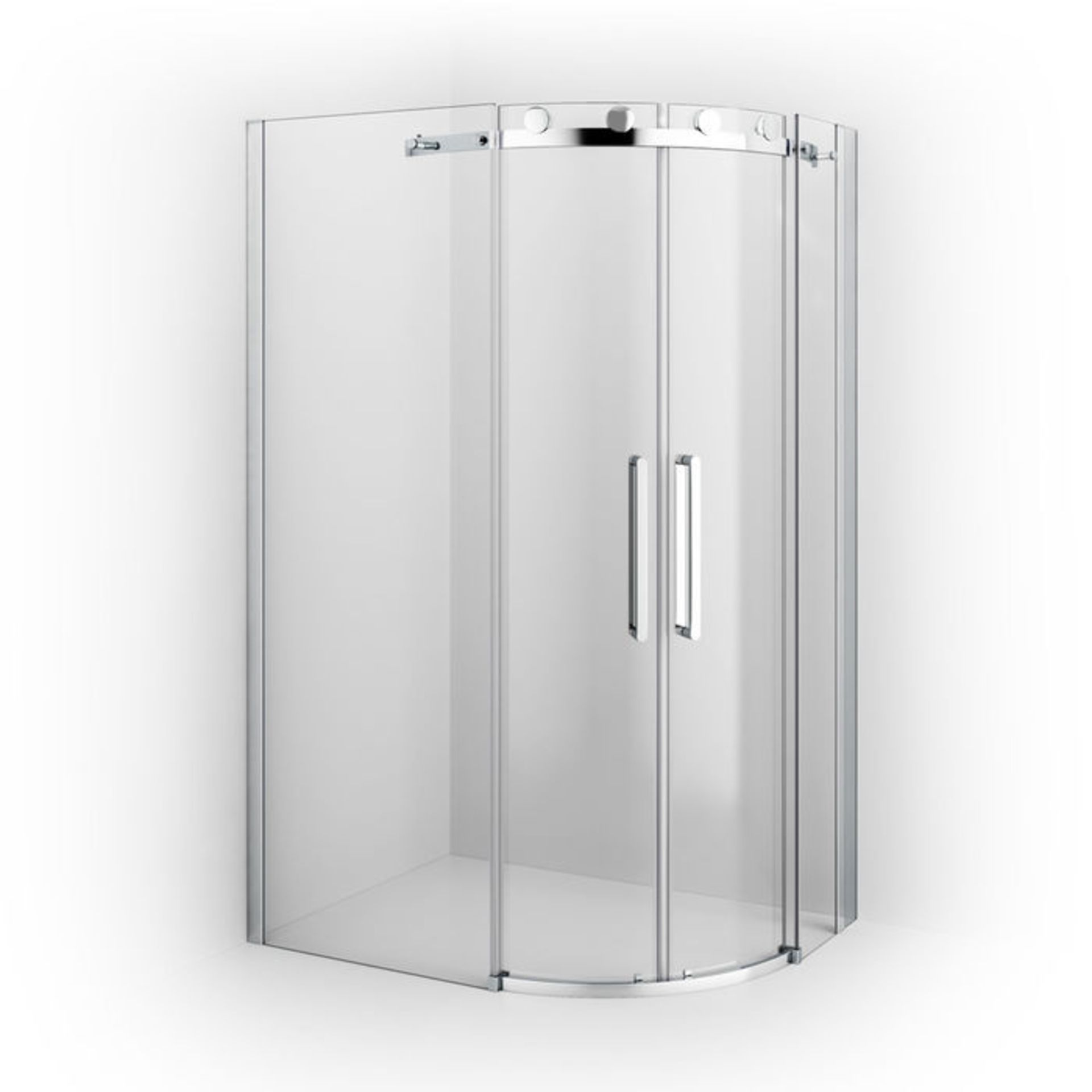 (PT18) 1200x900mm - 8mm - Designer Frameless EasyClean Offset Quadrant Shower Enclosure - - Image 5 of 6