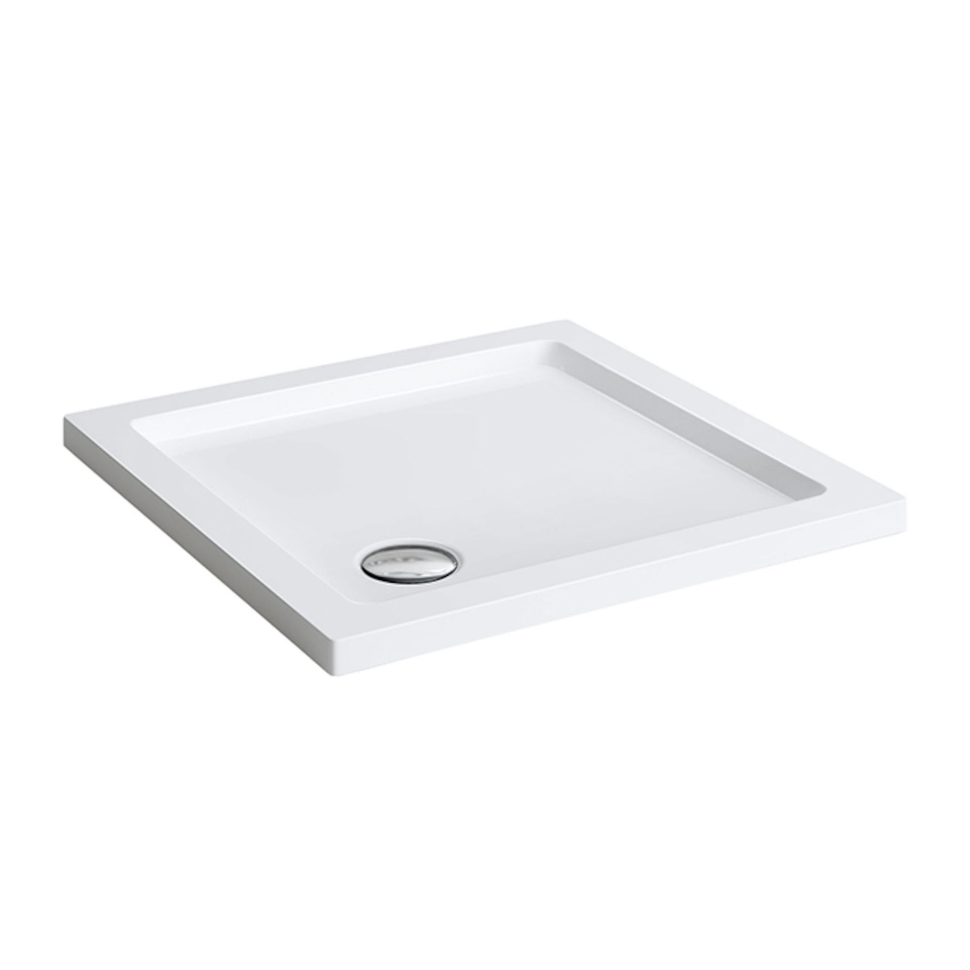 (PT42) 800x800mm Square White Shower Tray. Strong & Slimline low profile design - lightweight