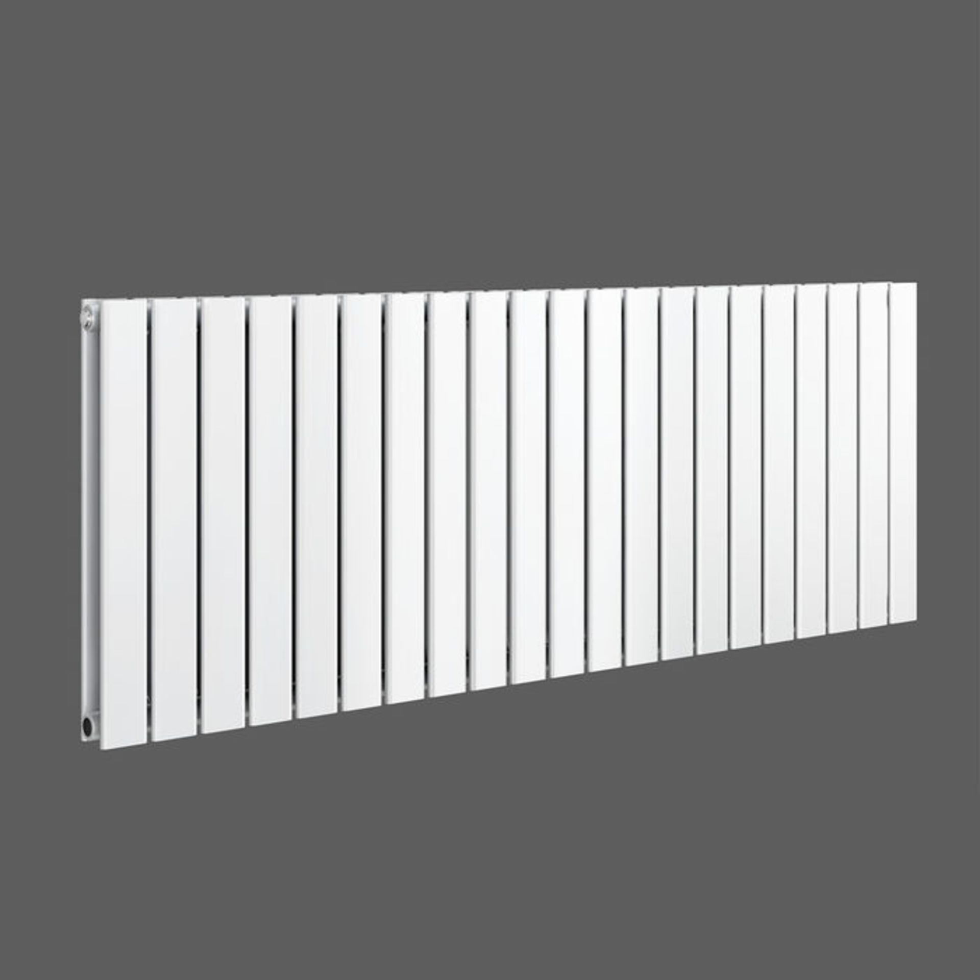 (PT8) 600x1596mm Gloss White Double Flat Panel Horizontal Radiator. RRP £499.99. Engineered under - Image 5 of 5