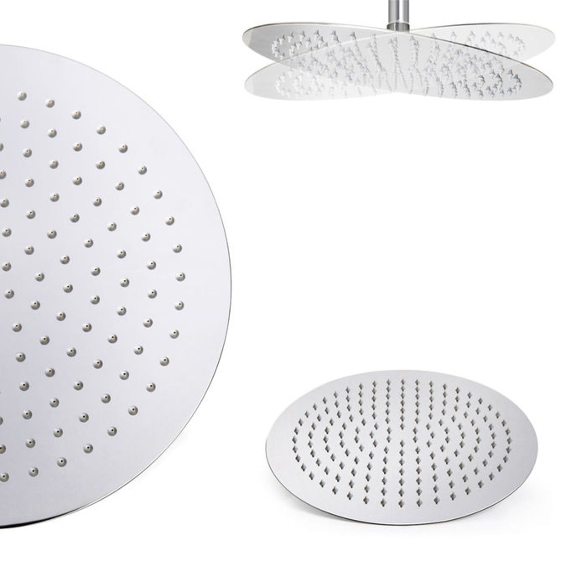 (CP103) Stainless Steel 300mm Round Shower Head Solid metal structure Can be wall or ceiling mounted - Image 2 of 2