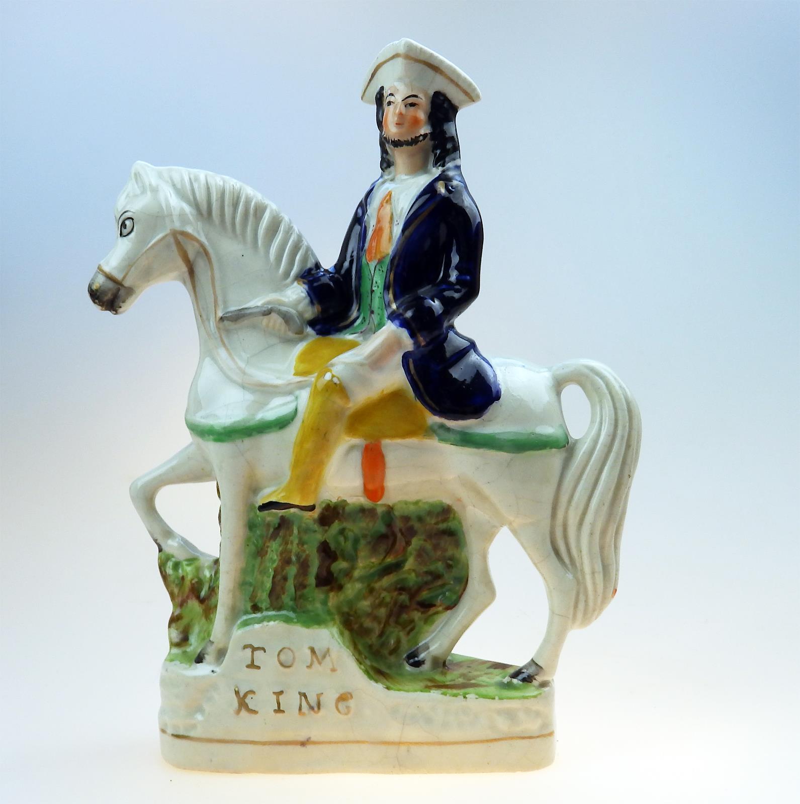 Antique Staffordshire Pottery. A Tom King Polychrome Figure C. 1850 - Image 2 of 5