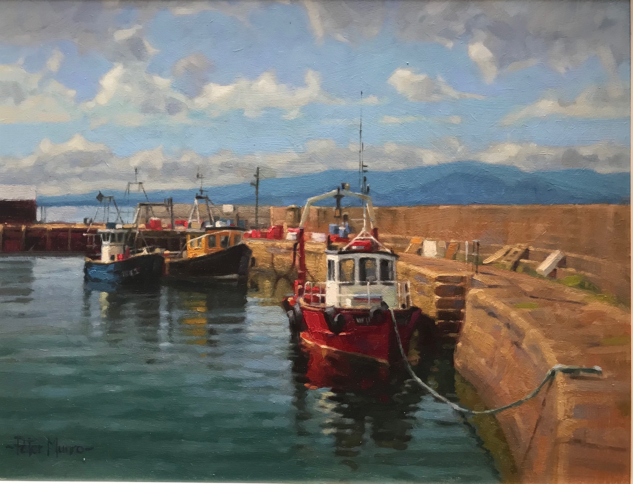 Scottish Highland View Of Cromarty Harbour Signed By Peter Munro - Bild 2 aus 5