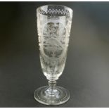 Antique Victorian Engraved Ale Glass C.1890