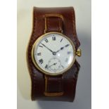 Antique 9ct Gold Military Trench Watch By Zenith