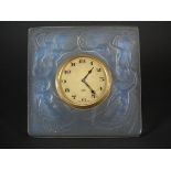 René Lalique Opalescent Glass 'Naiades' Clock