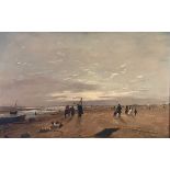 On The Sands At Rhyl North Wales By Hopkins Horsley Hobday Horsley 1807-1890