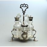 19th Century Warwick Type Cut Glass 5 Bottle Cruet Cruet C.1863/64