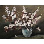 'Cherry Blossom' Large Signed Original Watercolour By Scottish Artist James Gray ex G.I, R.S.A, R.A